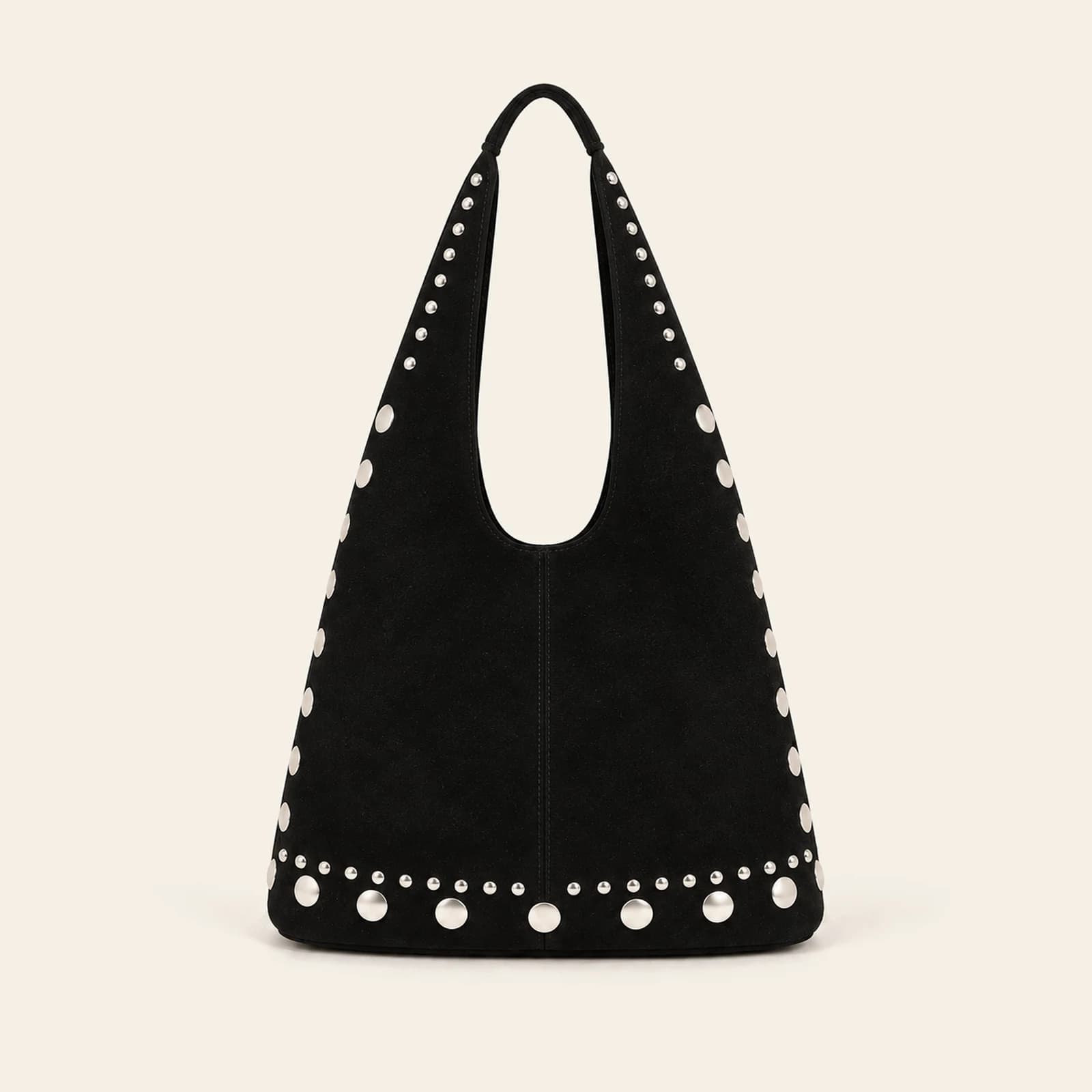 Roma Studded Hobo — Black, view 2