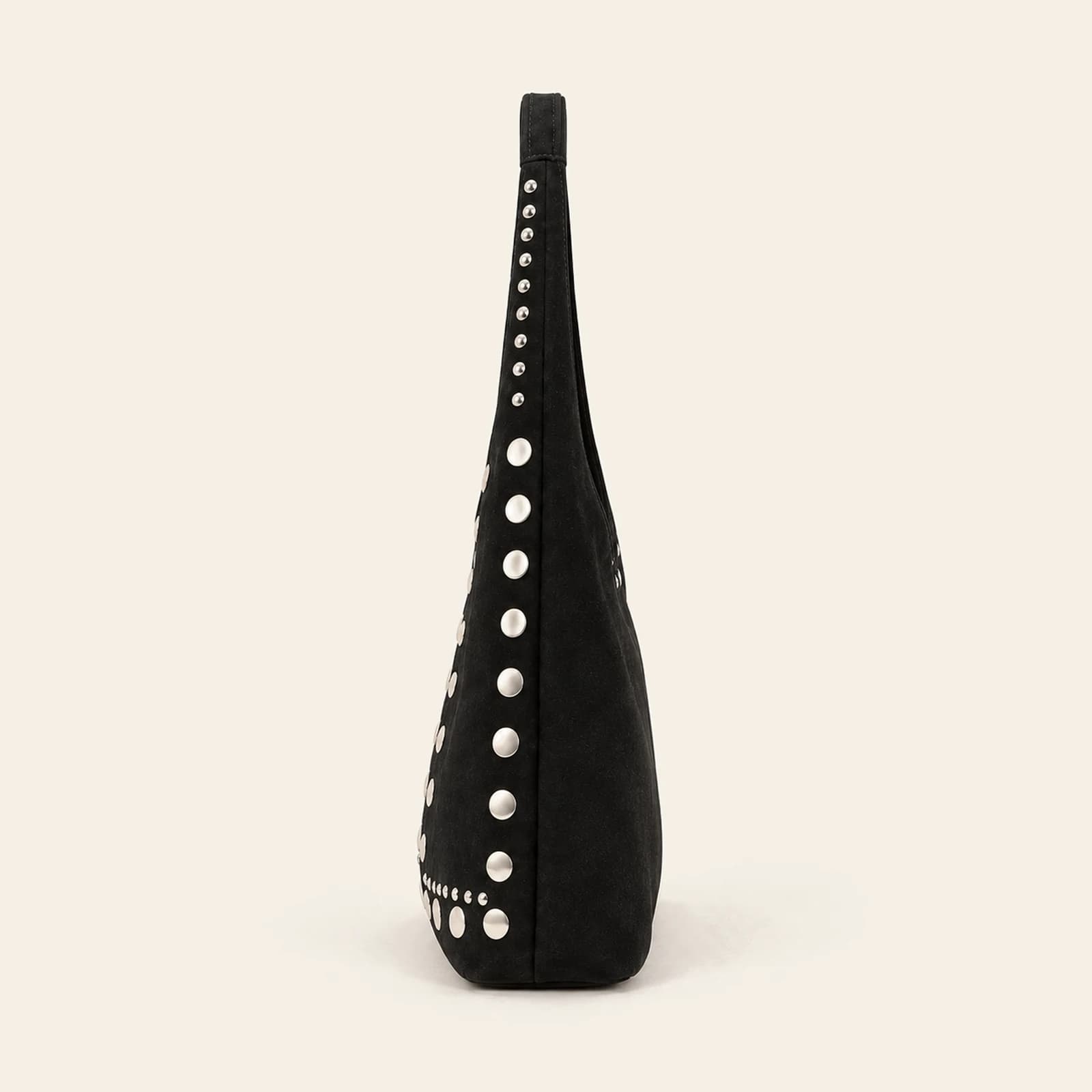 Roma Studded Hobo — Black, view 3