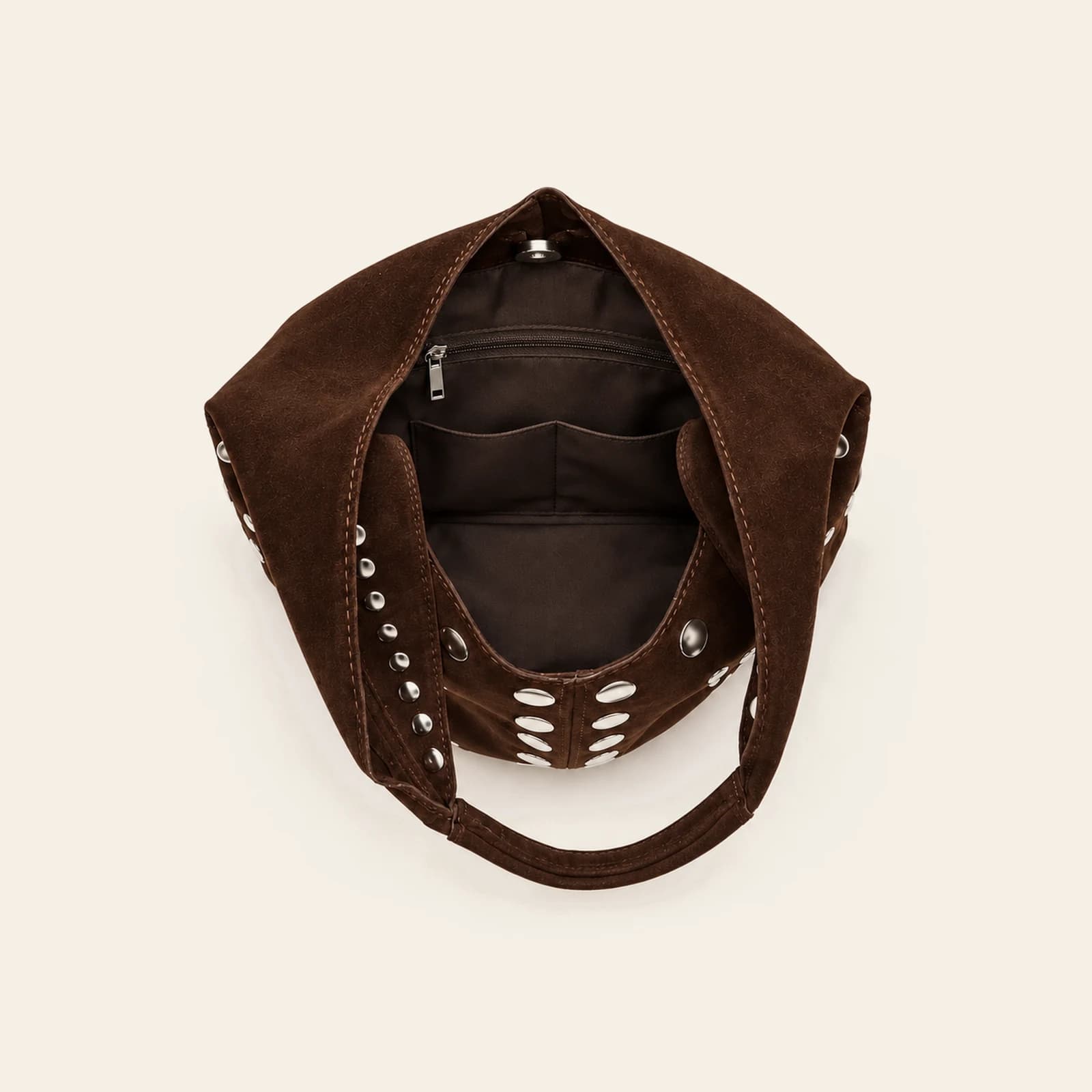 Roma Studded Hobo — Coffee, view 4