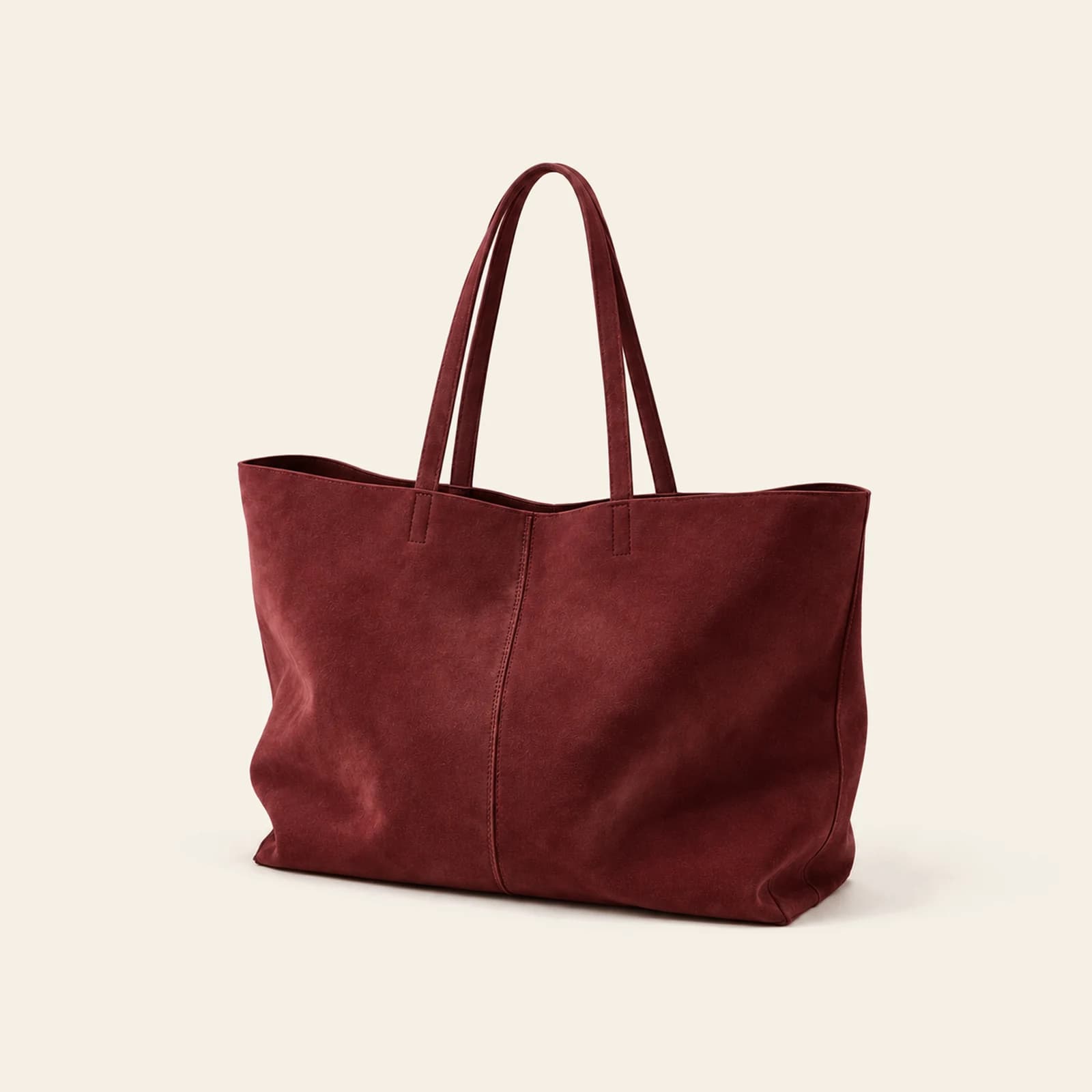 Sorrento Suede Tote — Burgundy, view 1