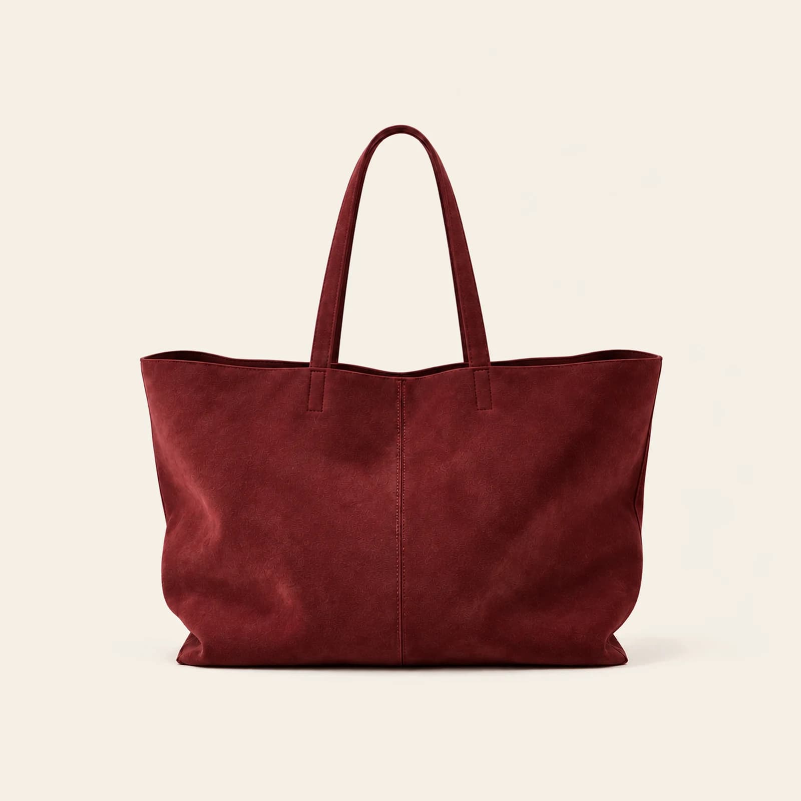 Sorrento Suede Tote — Burgundy, view 2