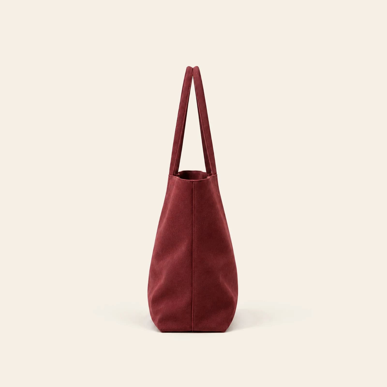 Sorrento Suede Tote — Burgundy, view 3