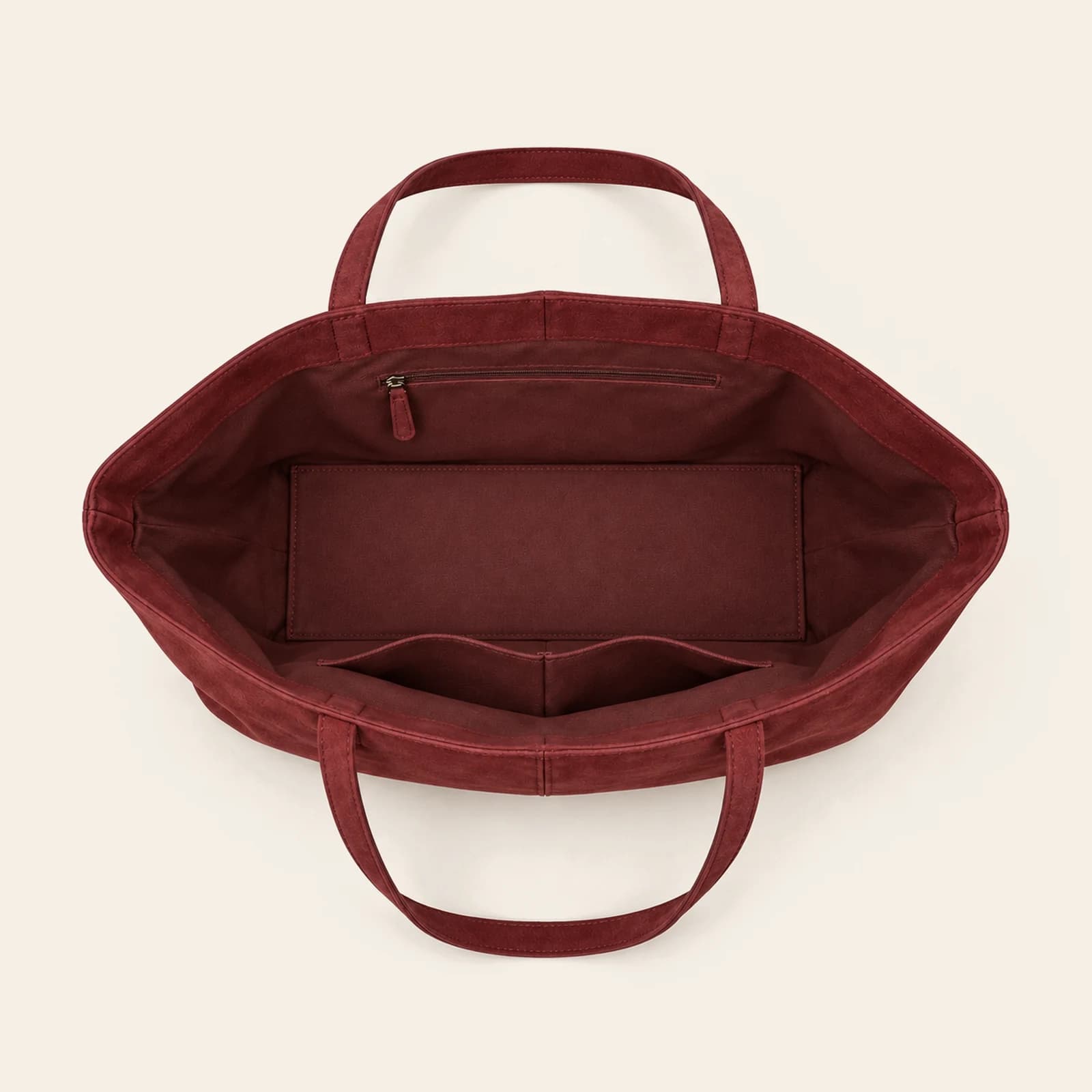Sorrento Suede Tote — Burgundy, view 4