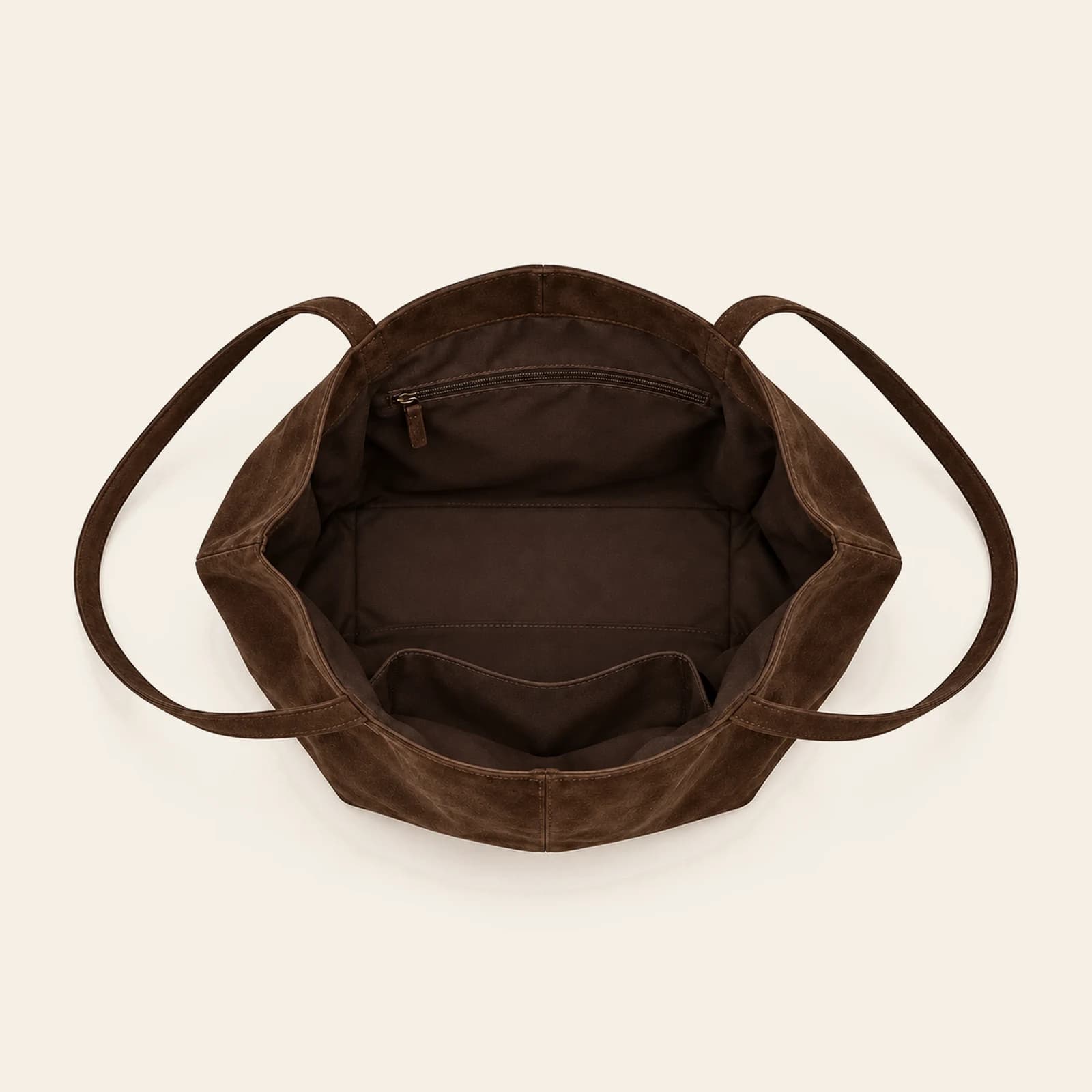 Sorrento Suede Tote — Coffee, view 4