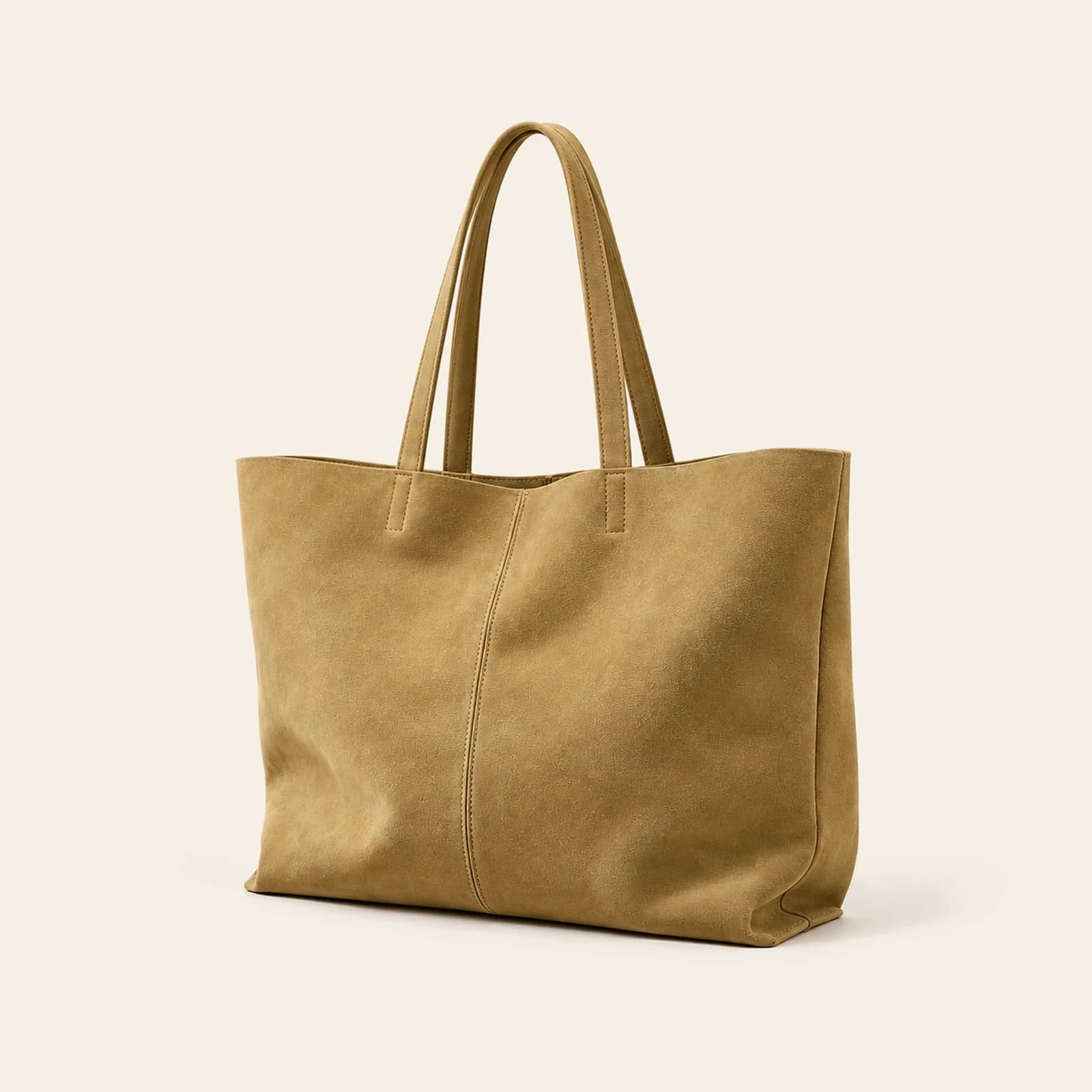 Sorrento Suede Tote — Khaki Green, view 1