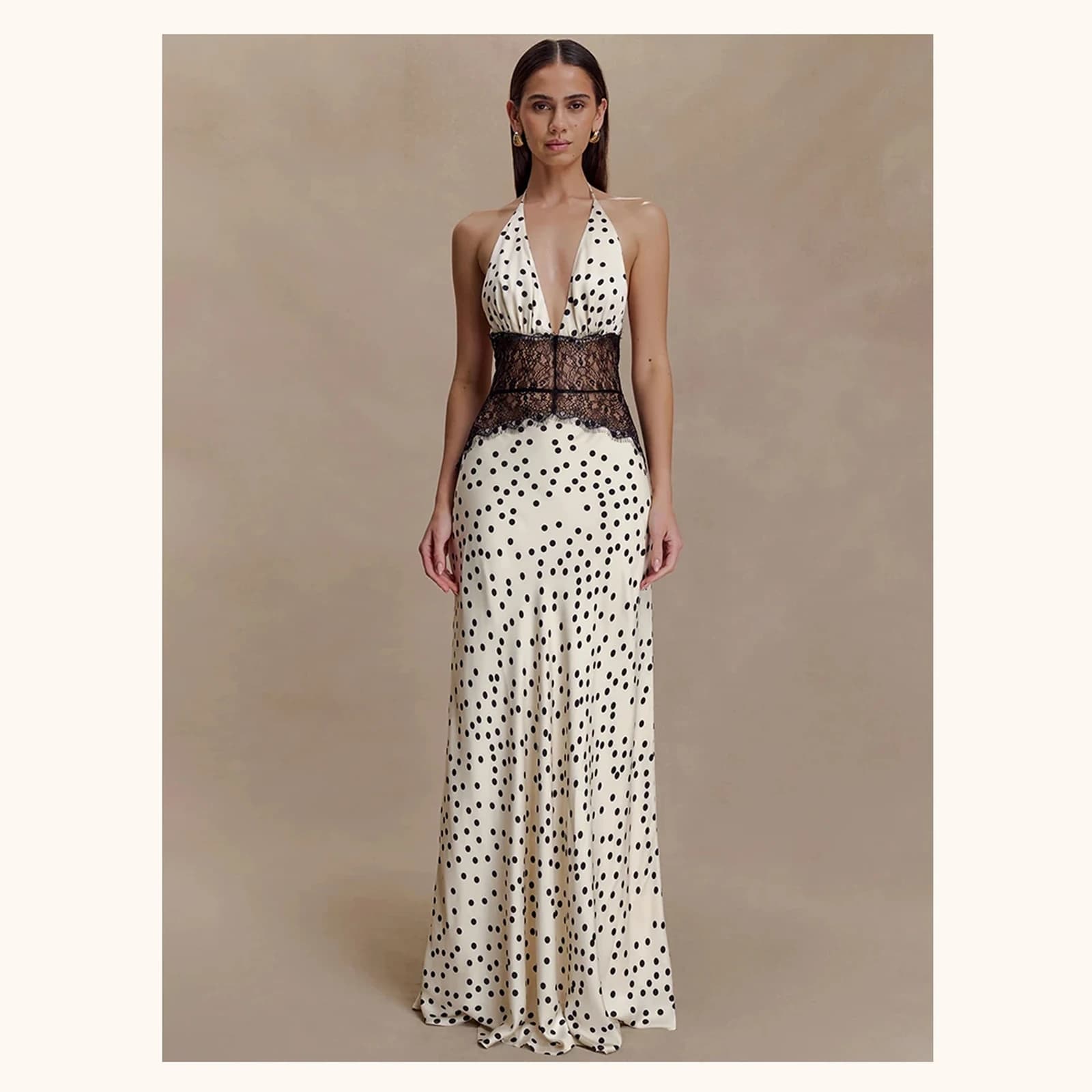 Amelie Lace Halter Maxi Dress, view 2