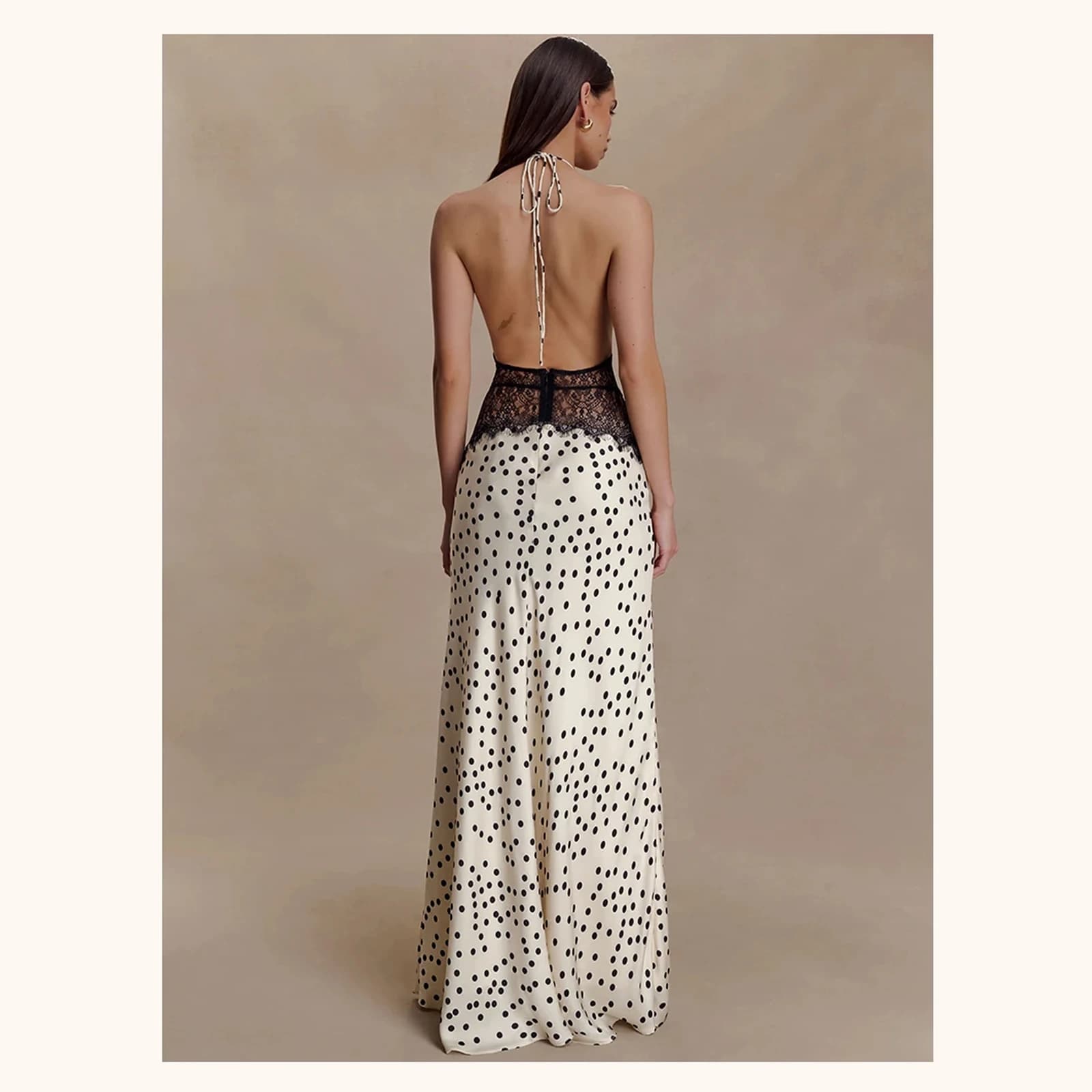 Amelie Lace Halter Maxi Dress, view 4