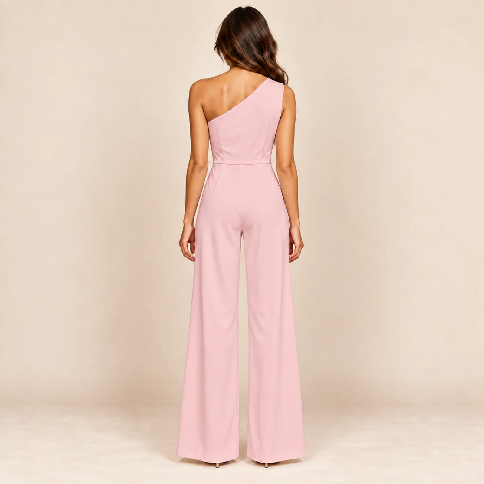 Aurelle Ruffle Jumpsuit — Blush, view 2