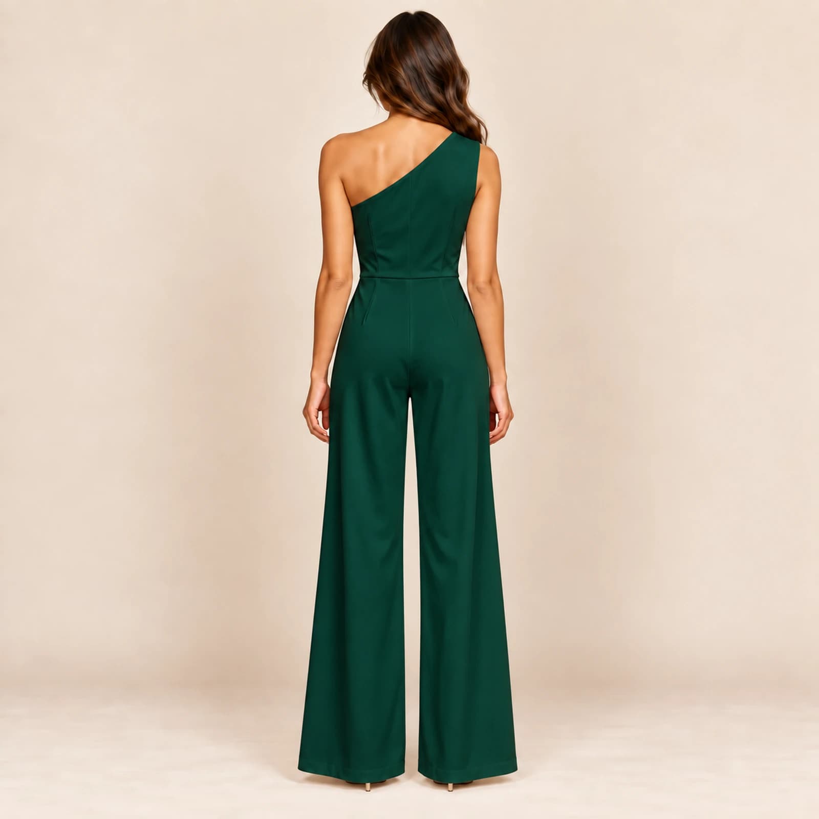 Aurelle Ruffle Jumpsuit — Forest, view 2