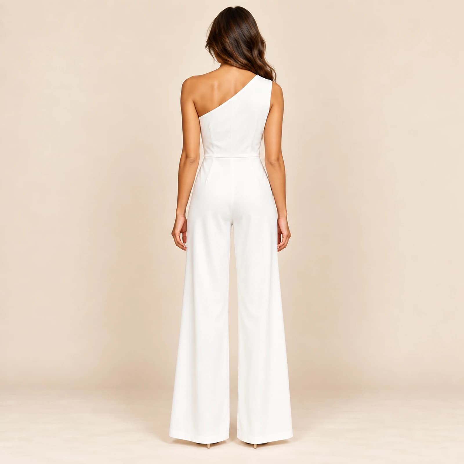 Aurelle Ruffle Jumpsuit — Ivory, view 2