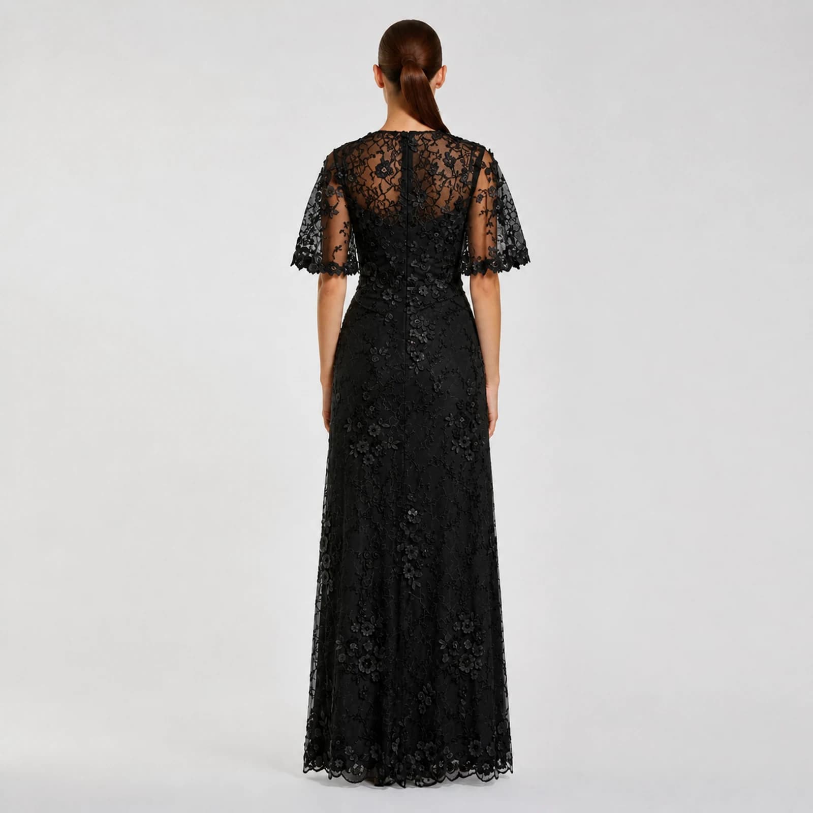 Beatrice Black Lace Gown, view 2