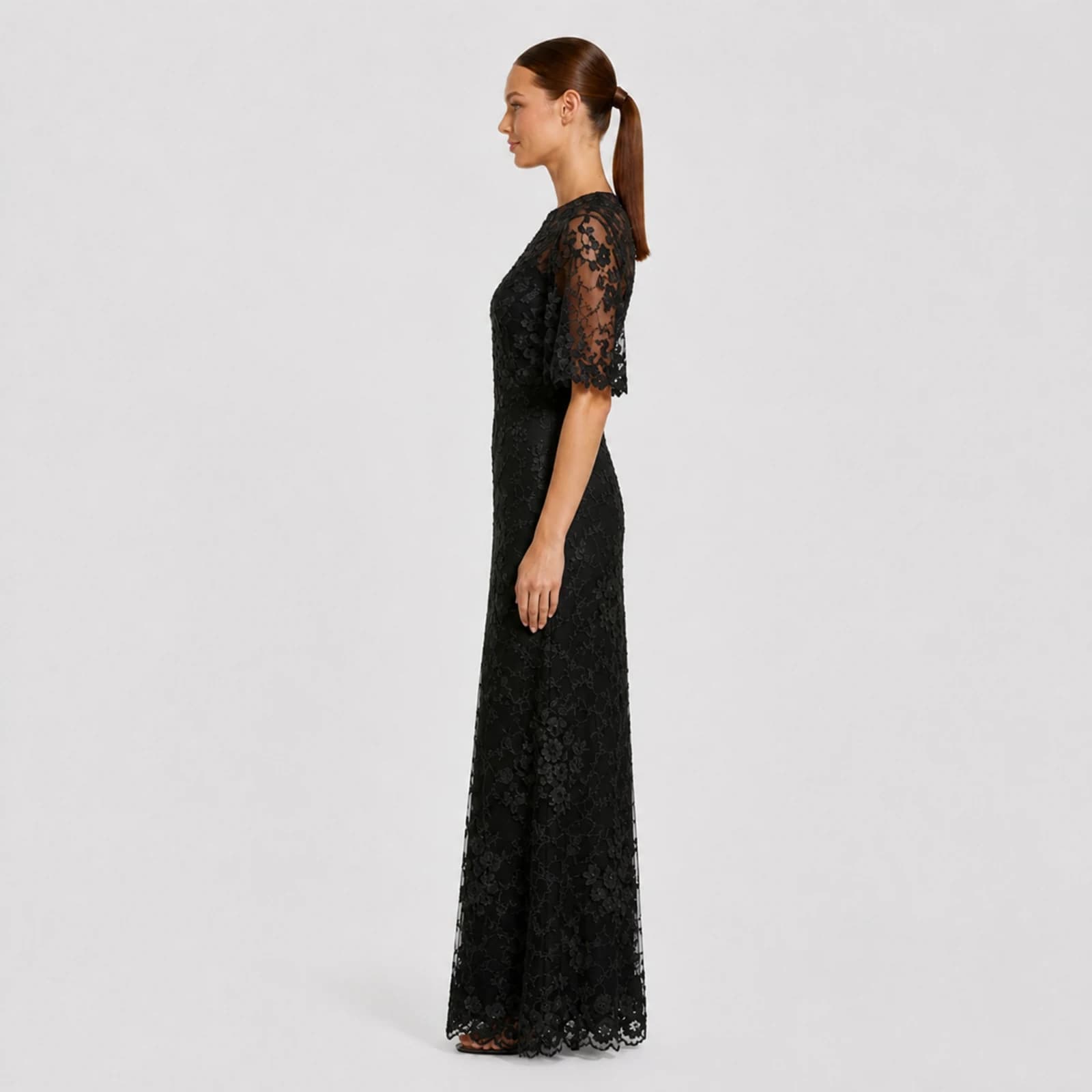 Beatrice Black Lace Gown, view 3