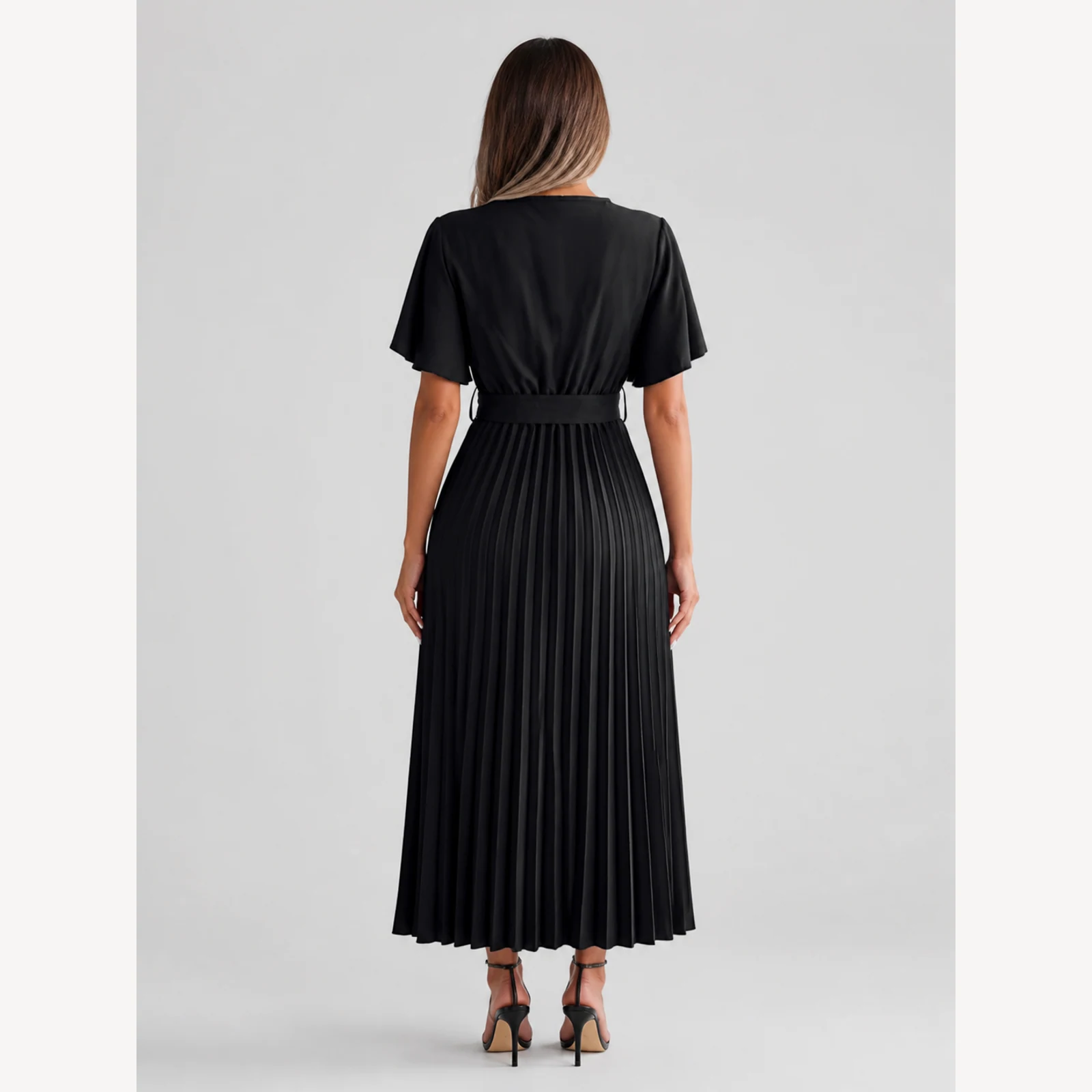 Blythe Black Ruffle Maxi Dress, view 2