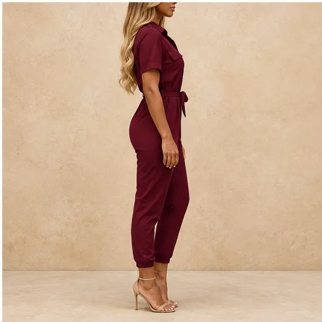 Bordeaux Utility Jumpsuit, view 4