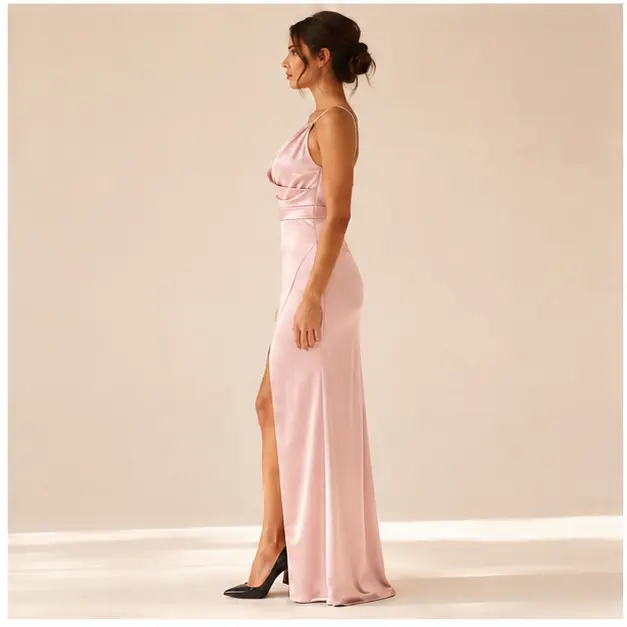 Brielle Satin Maxi Dress, view 3