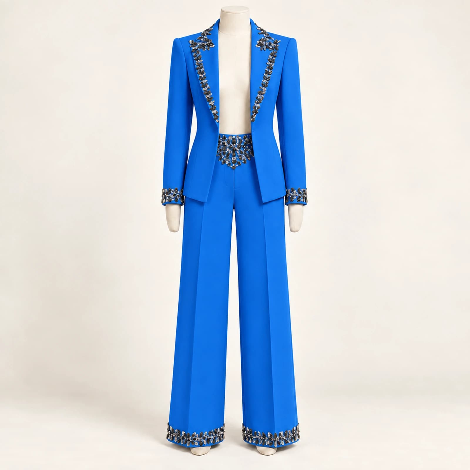Calienne Rhinestone Suit — Blue, view 1