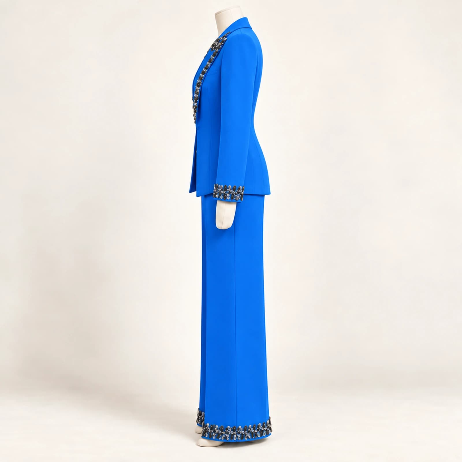 Calienne Rhinestone Suit — Blue, view 3