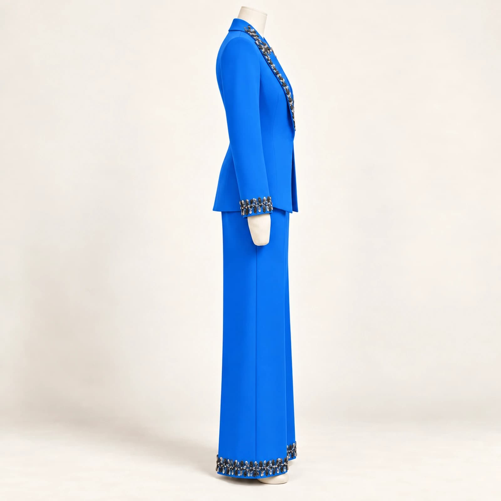 Calienne Rhinestone Suit — Blue, view 4