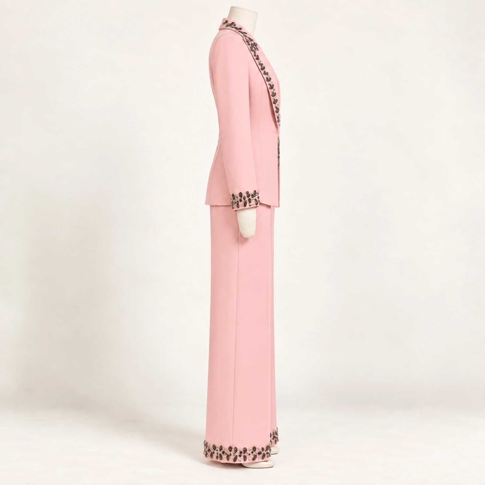 Calienne Rhinestone Suit — Blush, view 4