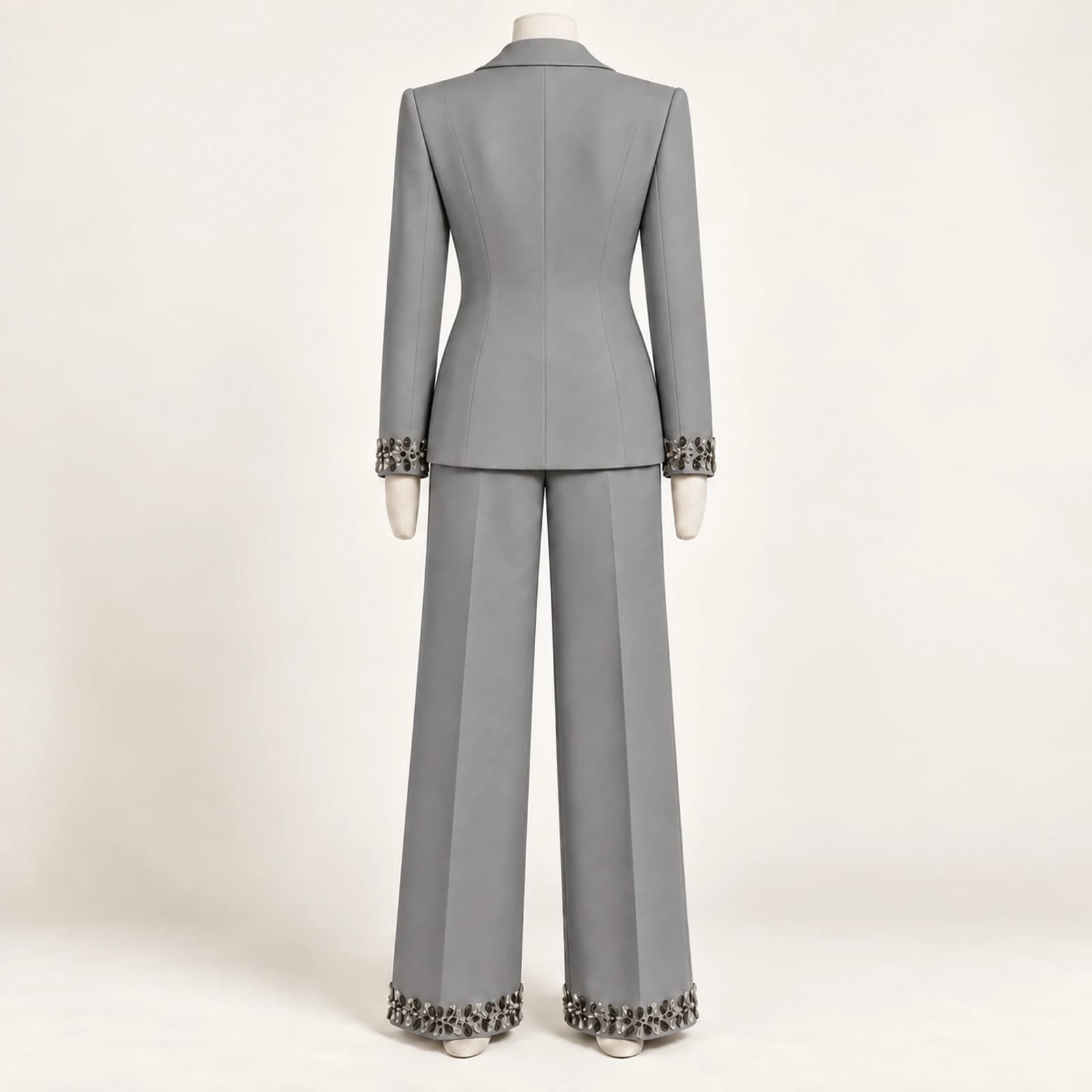 Calienne Rhinestone Suit — Grey, view 2