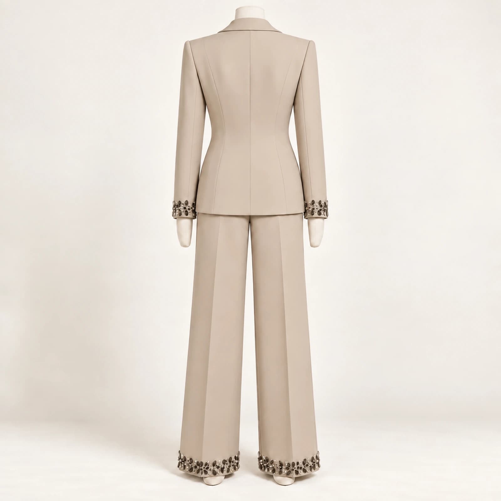 Calienne Rhinestone Suit — Khaki, view 2