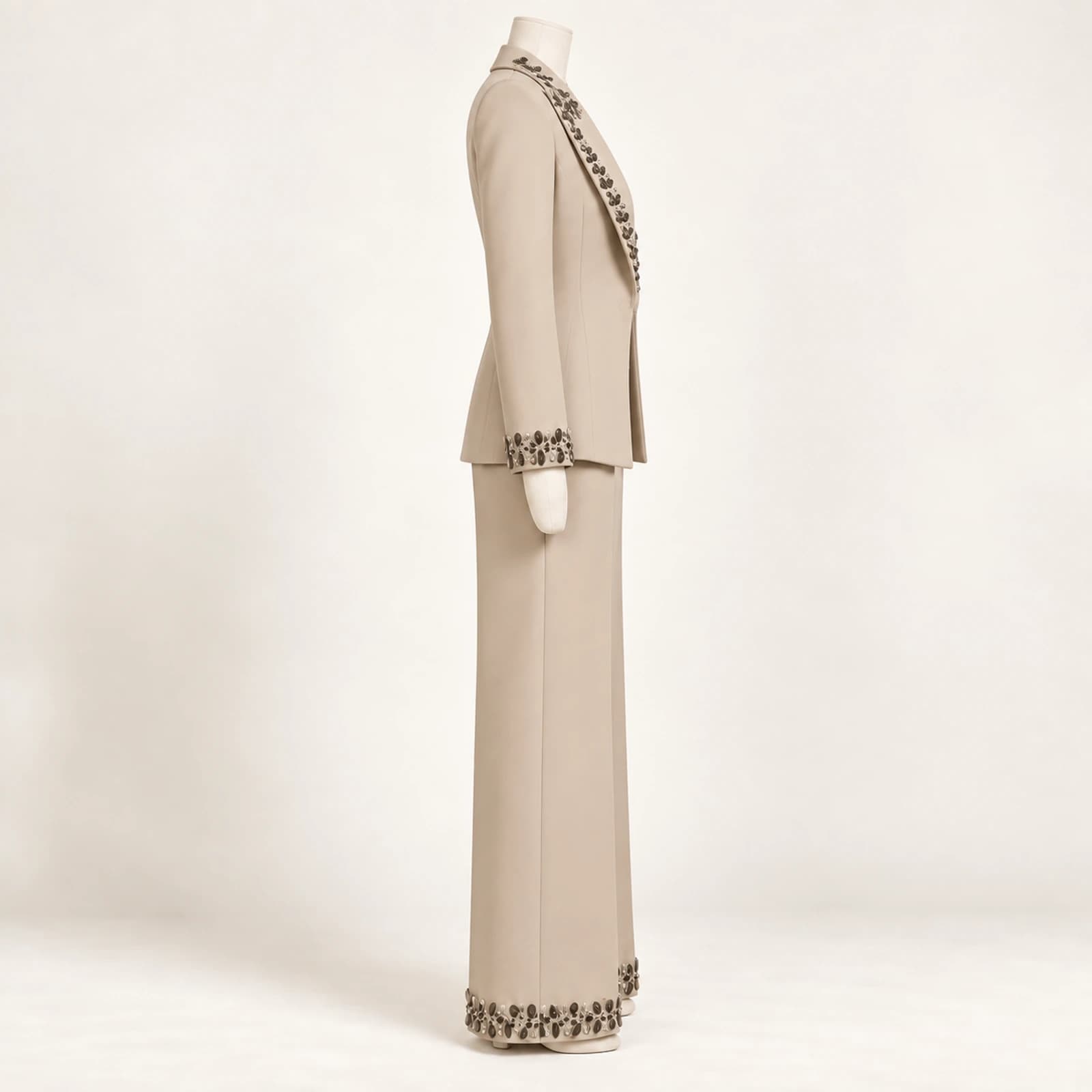 Calienne Rhinestone Suit — Khaki, view 4