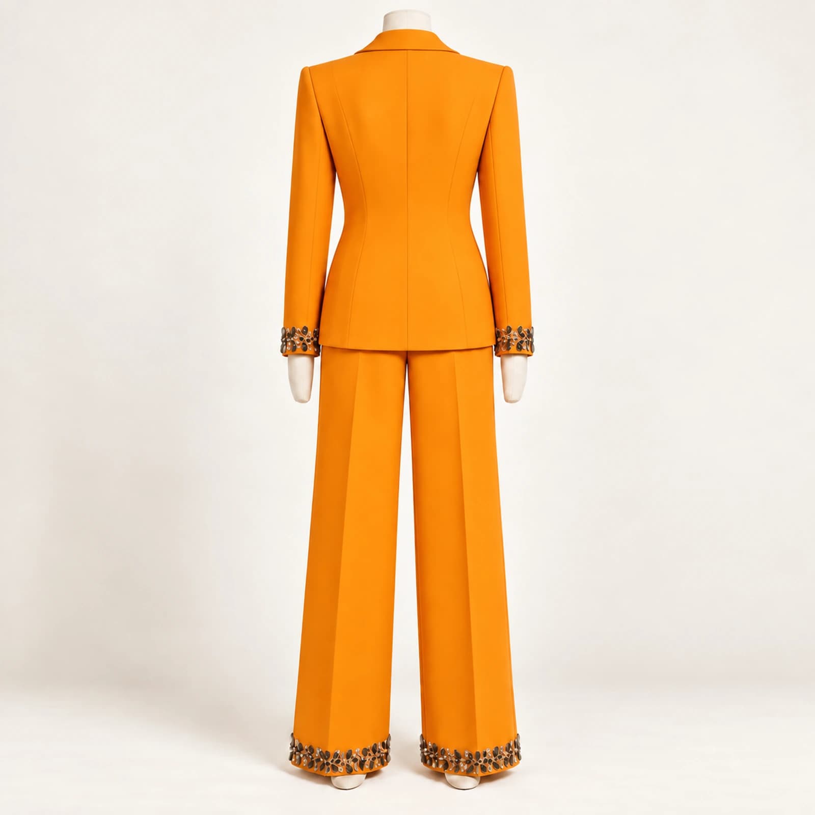 Calienne Rhinestone Suit — Orange, view 2