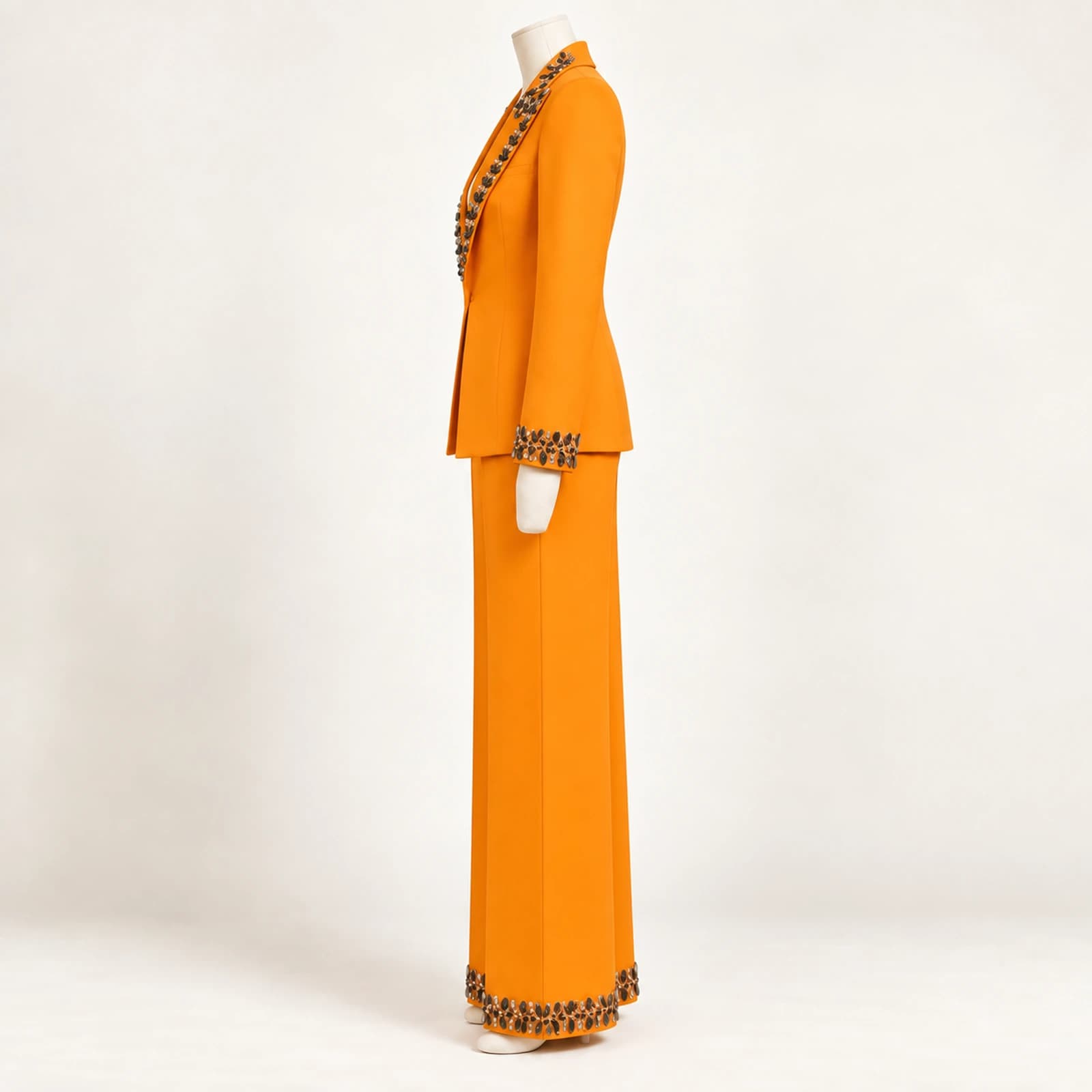 Calienne Rhinestone Suit — Orange, view 3