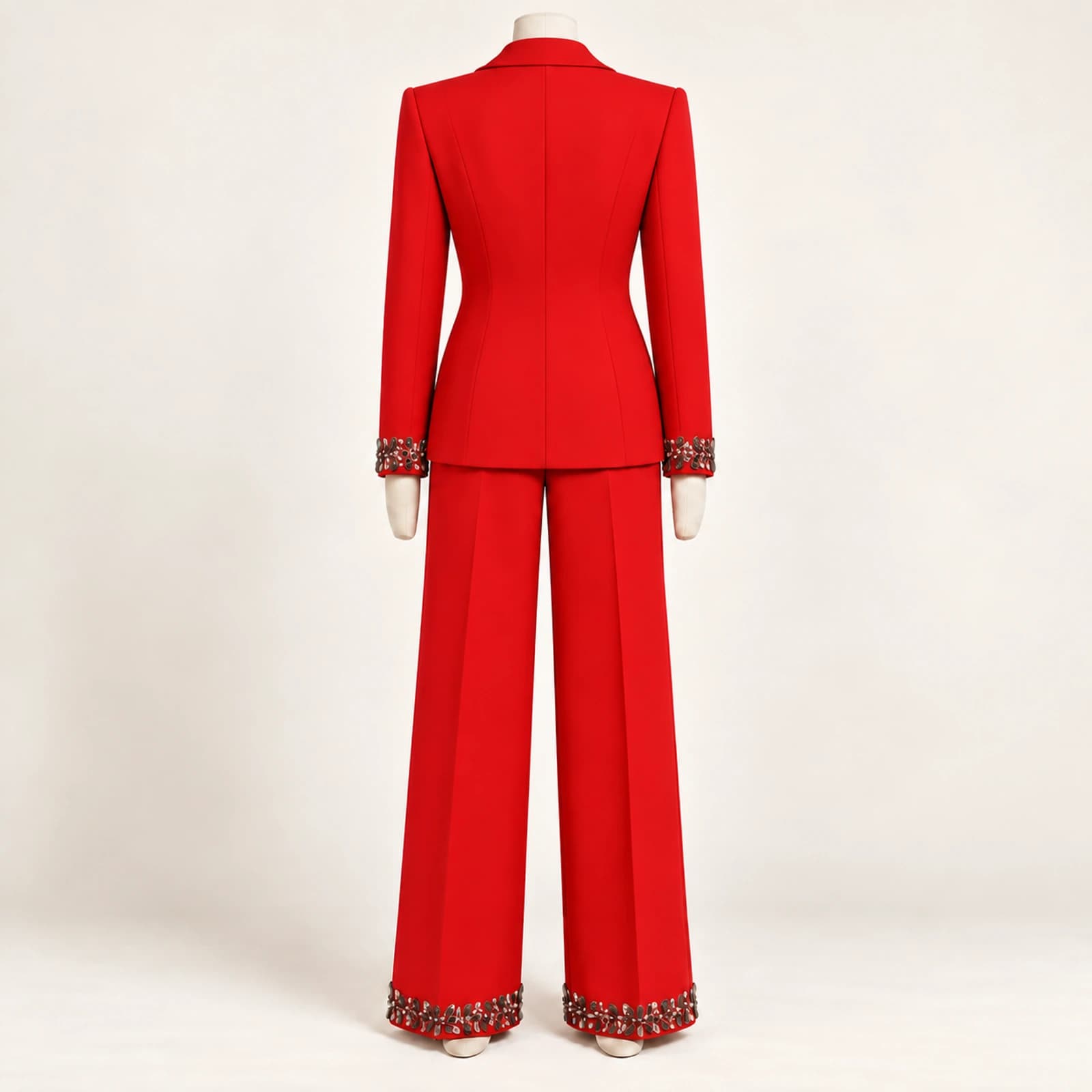 Calienne Rhinestone Suit — Red, view 2