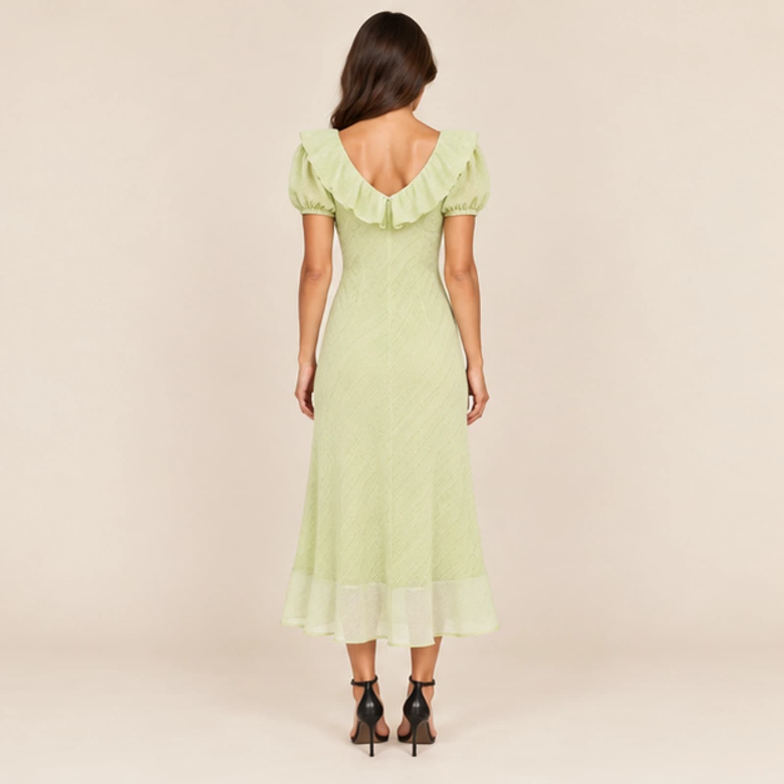 Celeste Midi Dress — Lime, view 2