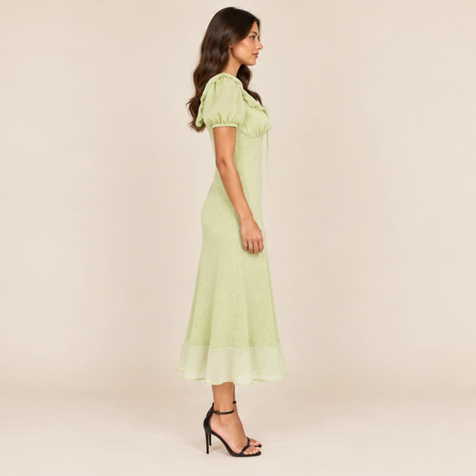 Celeste Midi Dress — Lime, view 4