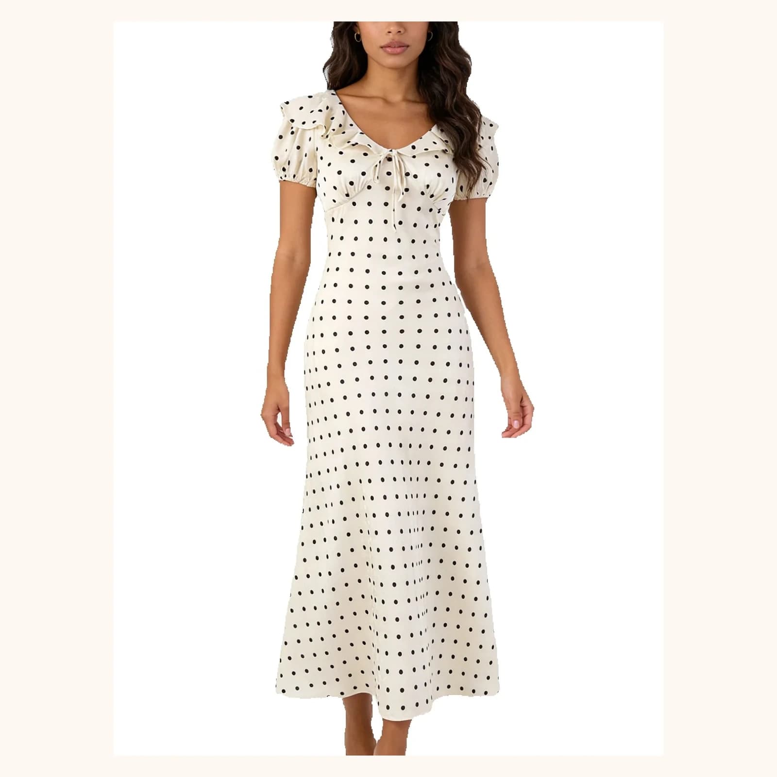 Celeste Polka Dot Midi Dress, view 1