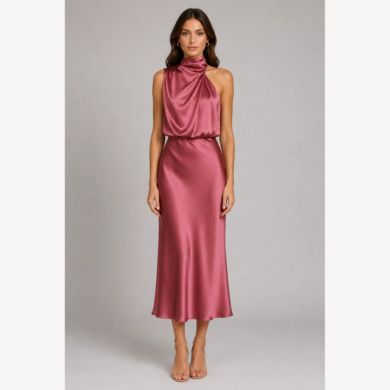 Coralie Rose Halter Midi Dress, view 1
