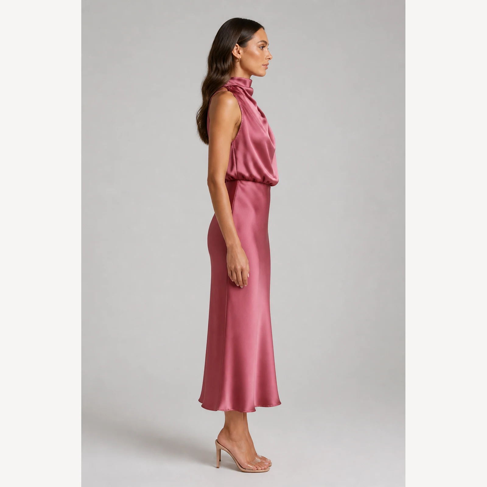 Coralie Rose Halter Midi Dress, view 4