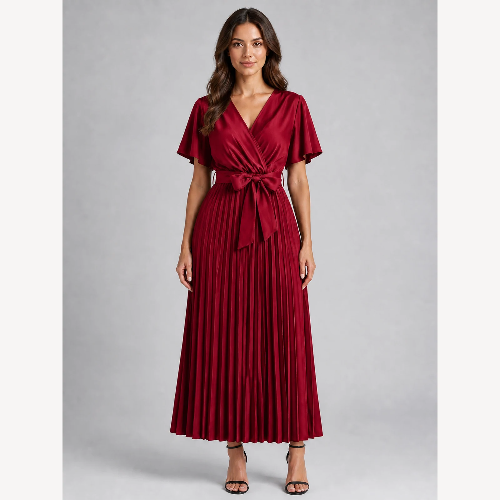 Cosette Red Ruffle Maxi Dress, view 1