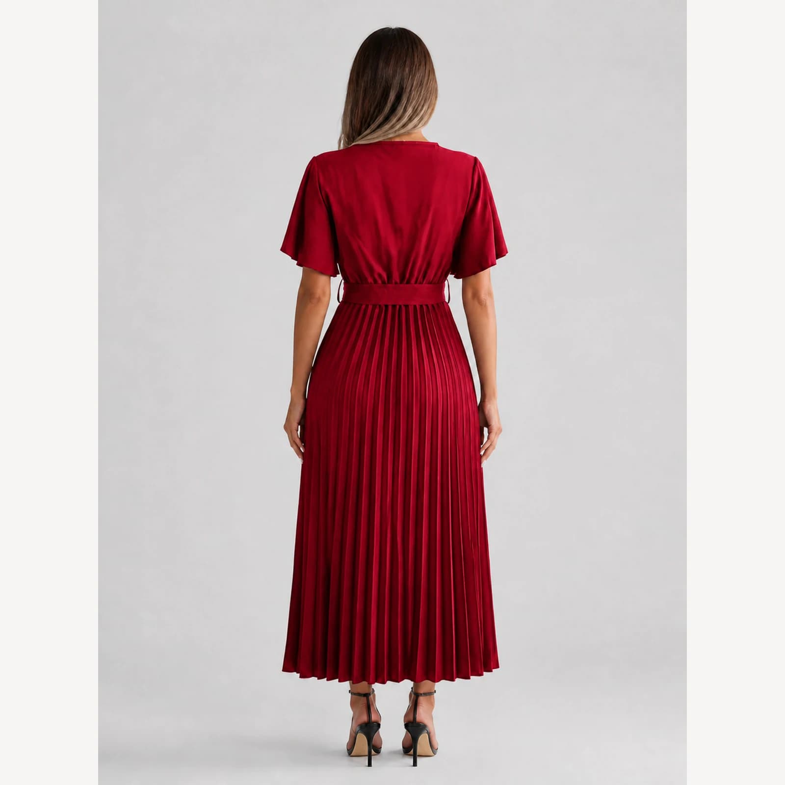 Cosette Red Ruffle Maxi Dress, view 2