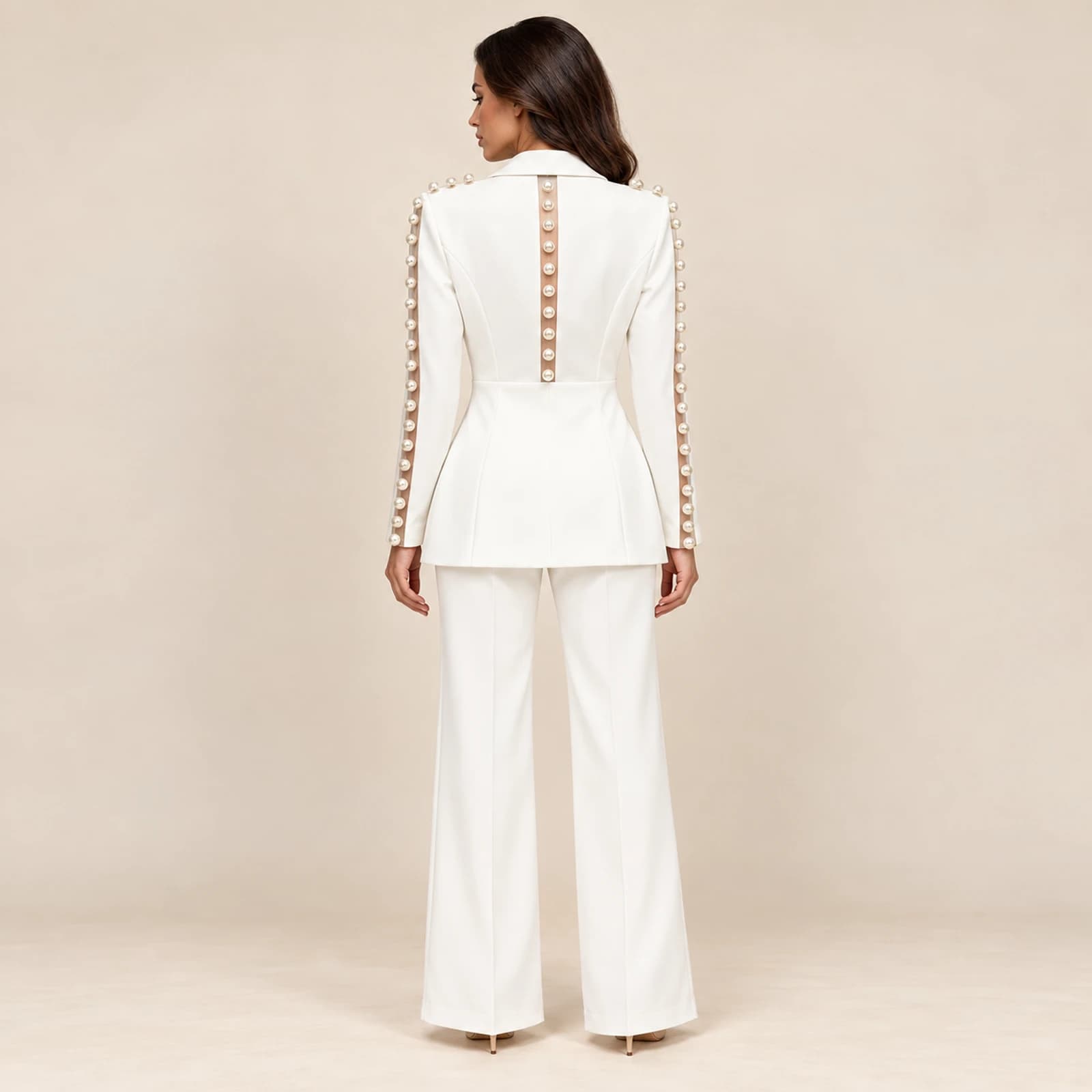 Cressida Pearl-Trim Set — Ivory, view 2