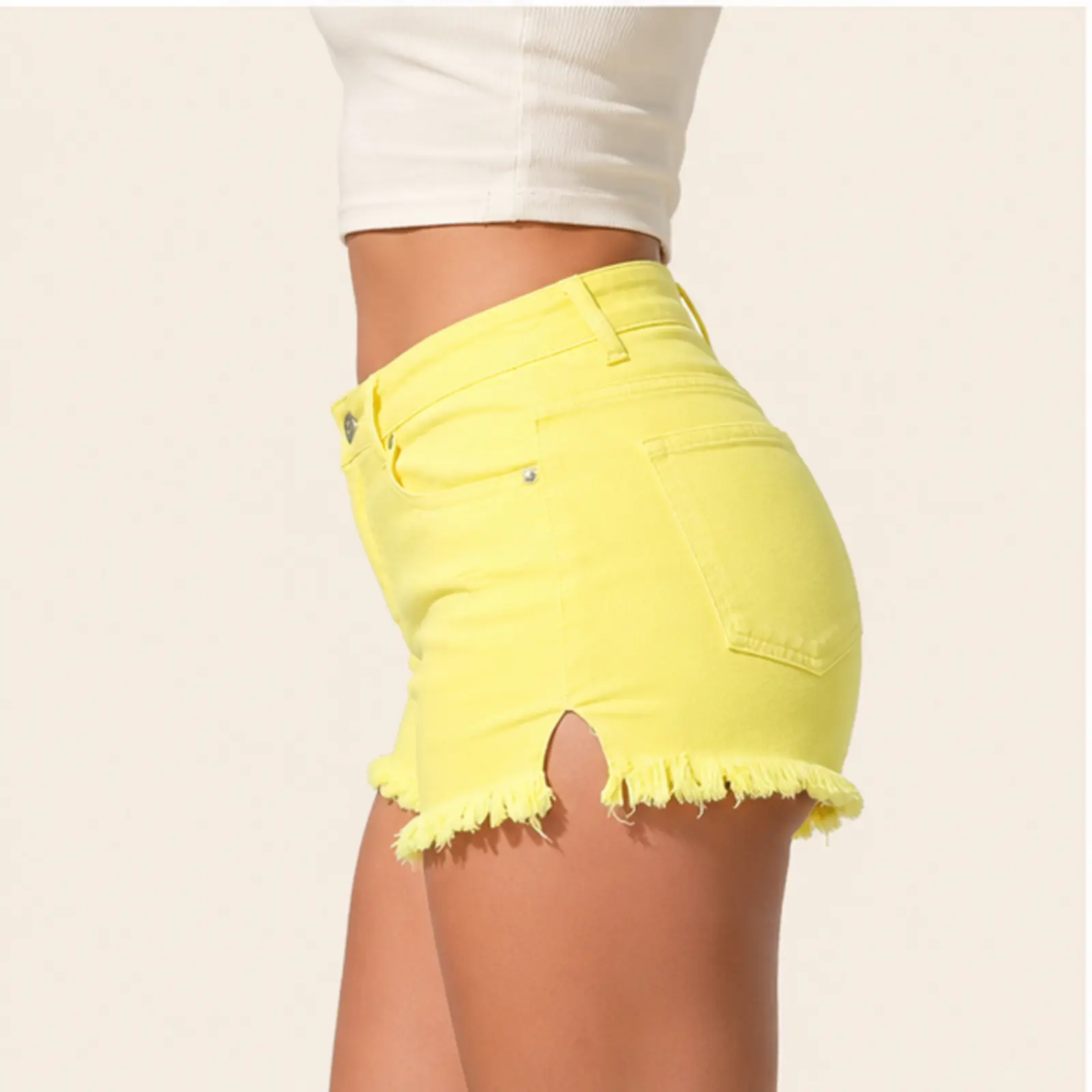 Elara Denim Shorts, view 3