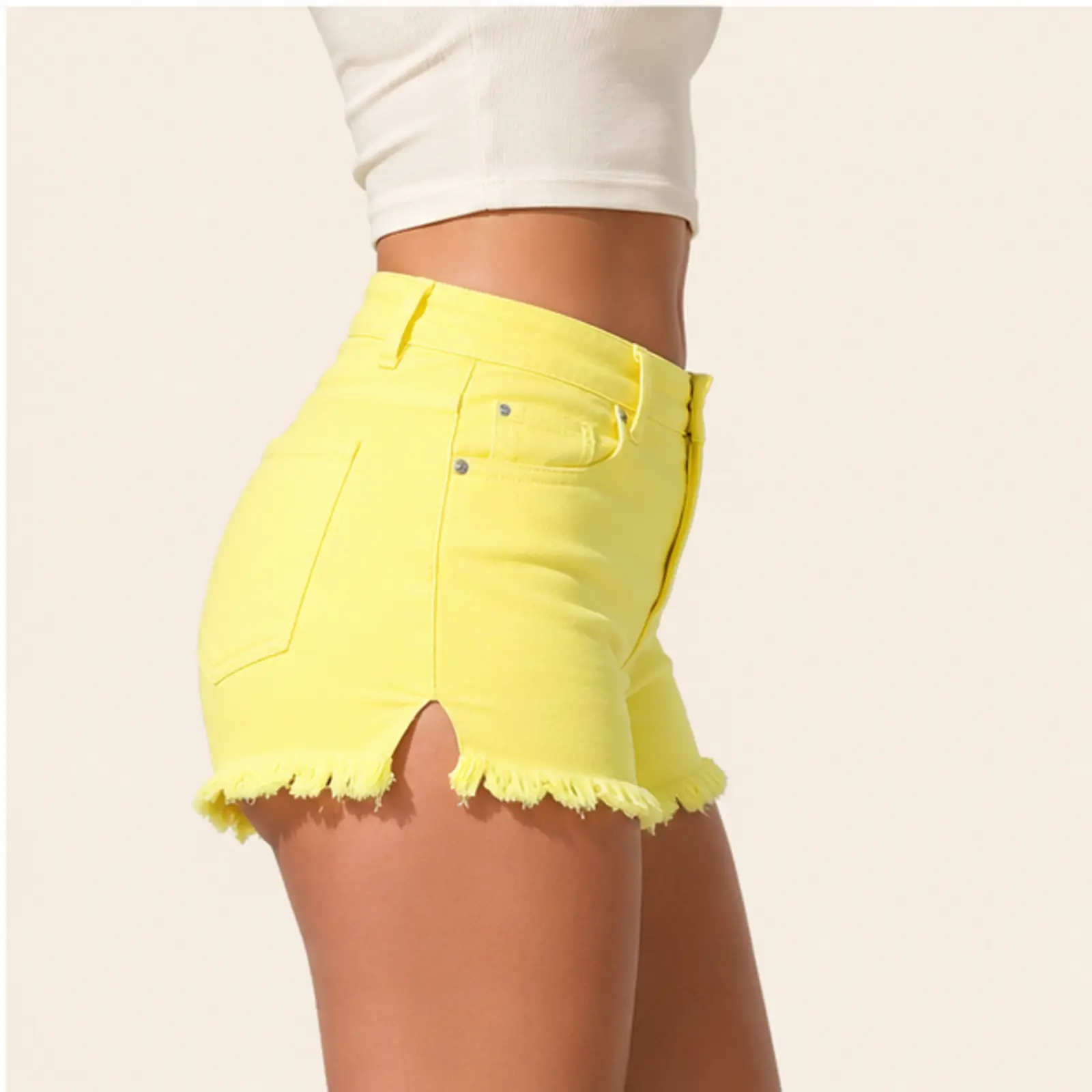 Elara Denim Shorts, view 4