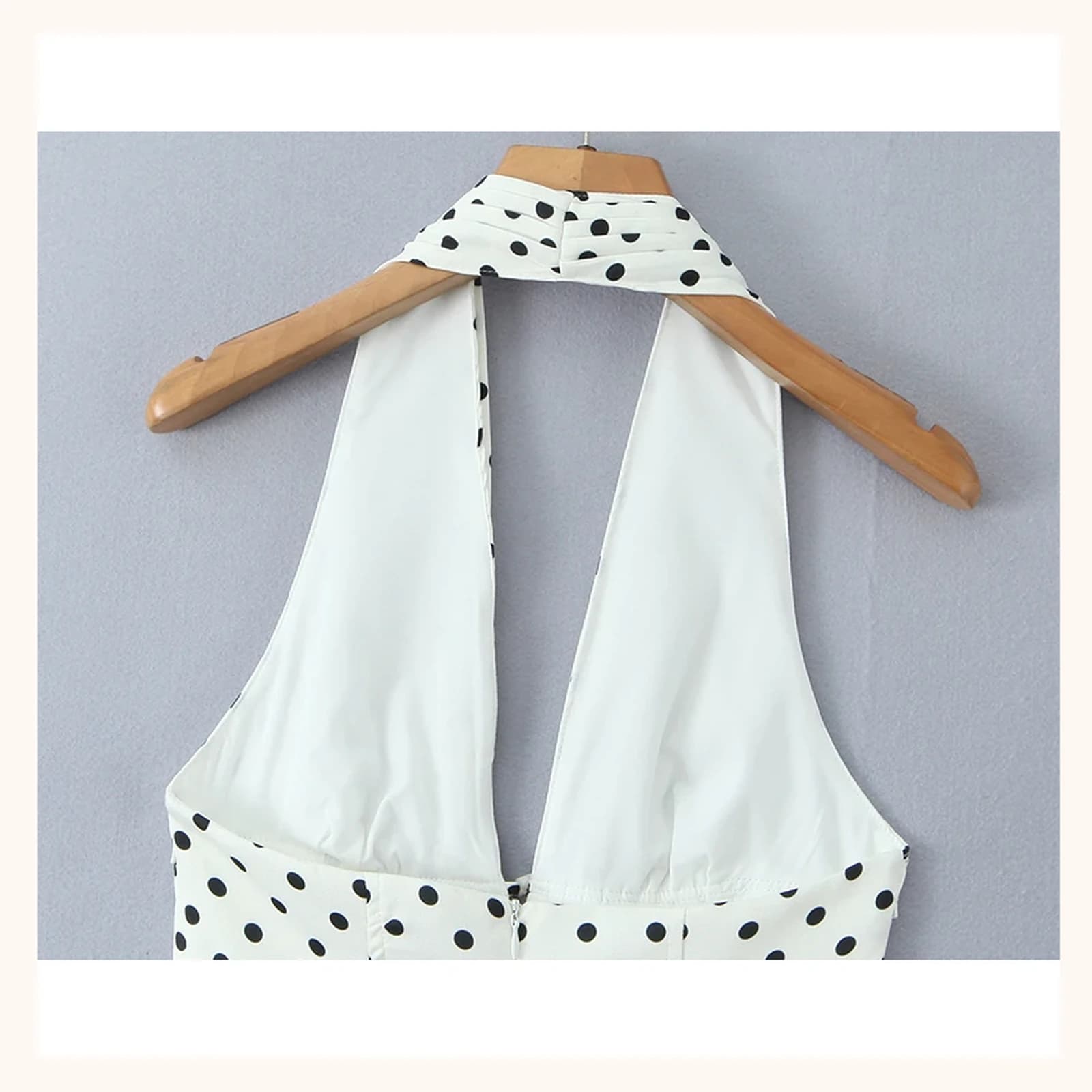 Elara Halter Polka Dot Mini Dress, view 4