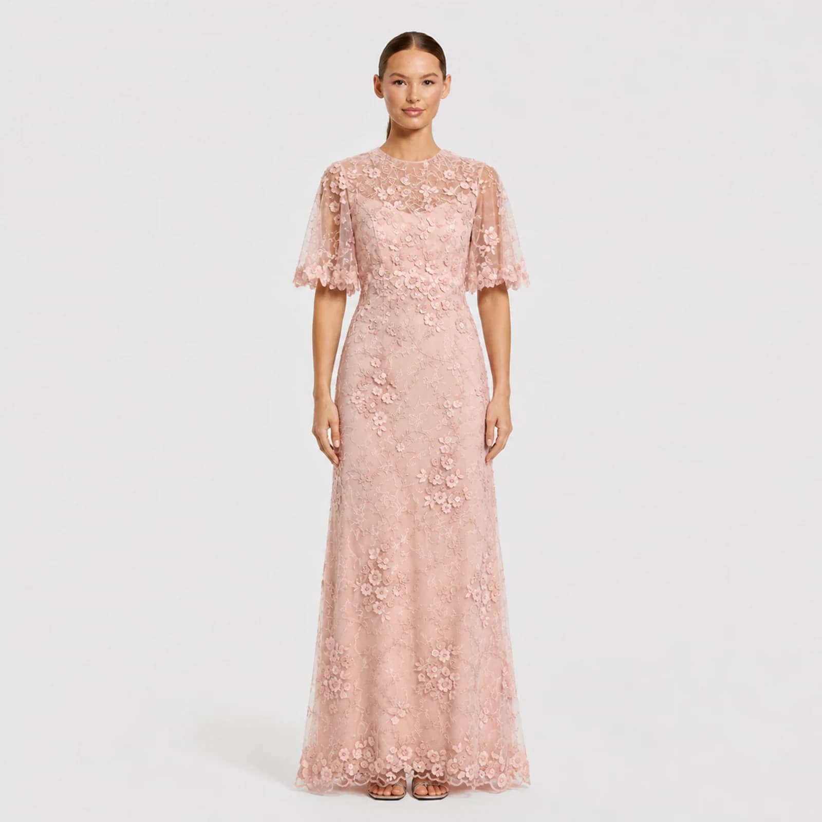 Eleanora Blush Lace Gown, view 1