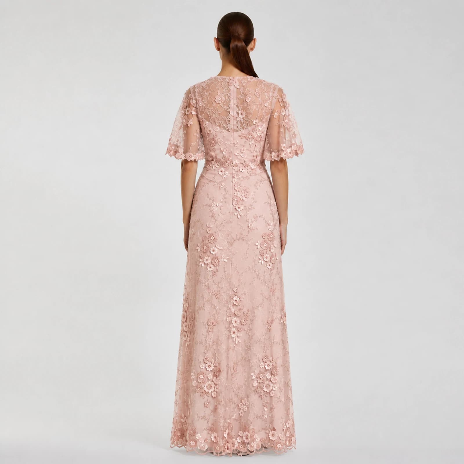 Eleanora Blush Lace Gown, view 2