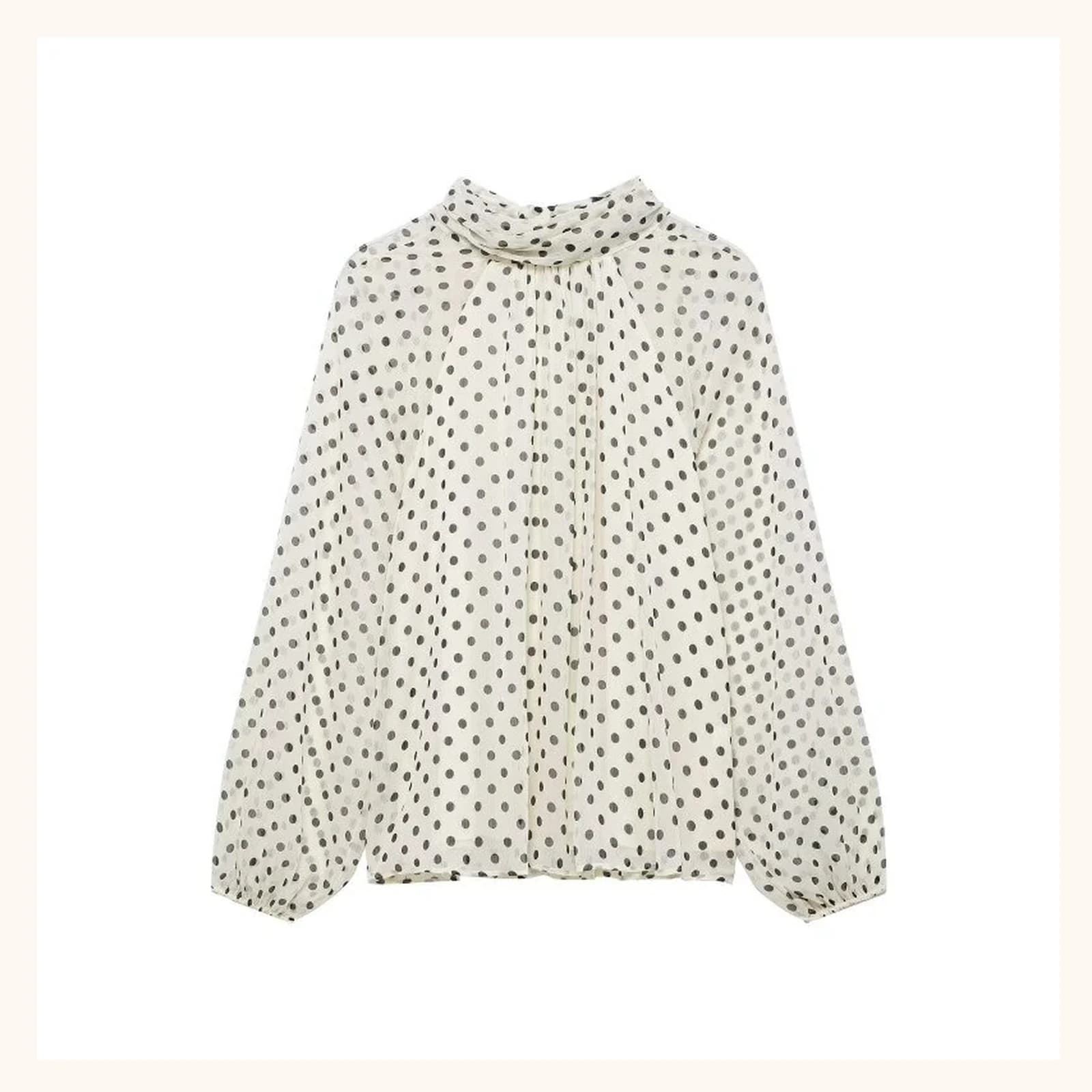 Eloise Bow Polka Dot Blouse, view 2