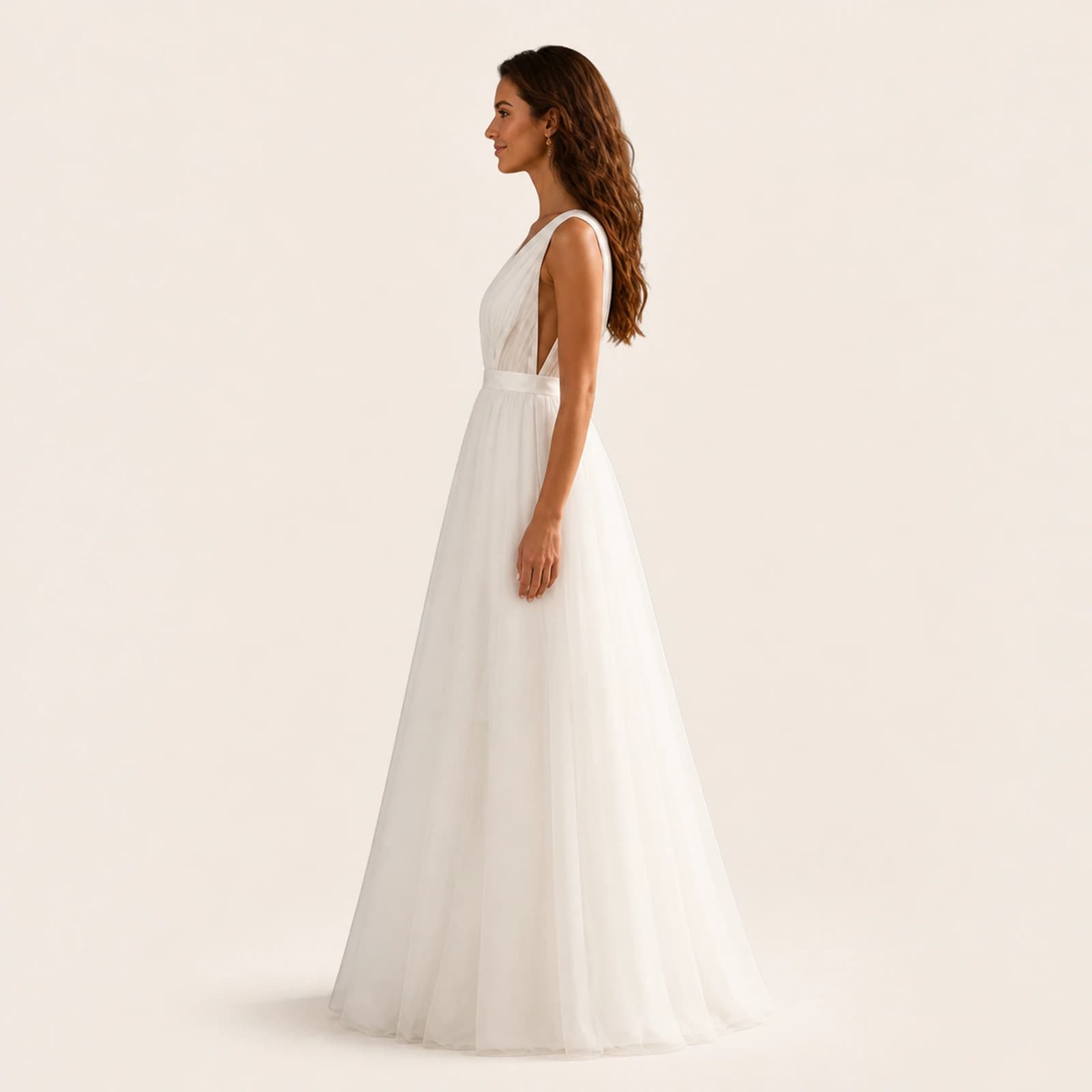 Evelina Ivory Tulle Bridal Dress, view 3