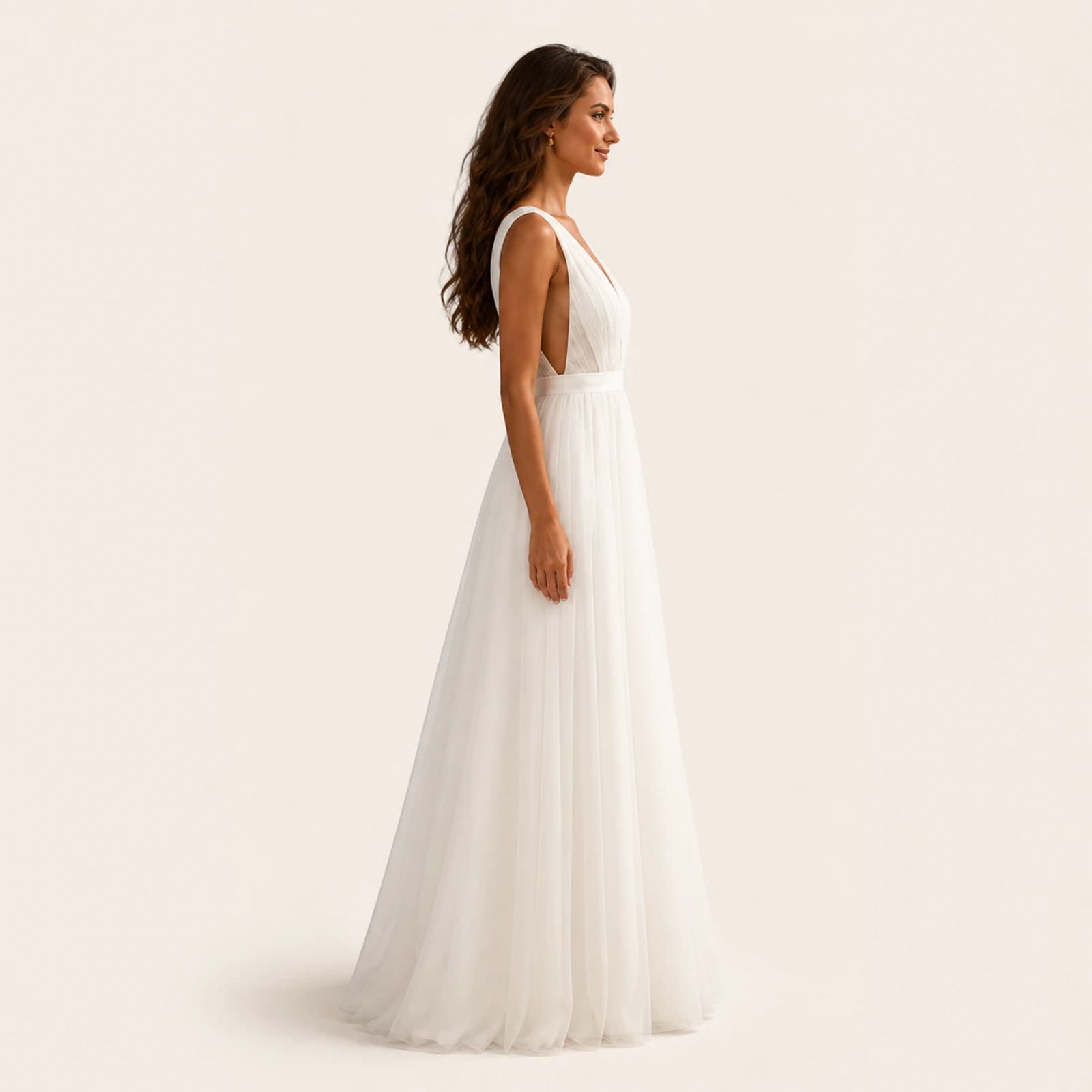 Evelina Ivory Tulle Bridal Dress, view 4