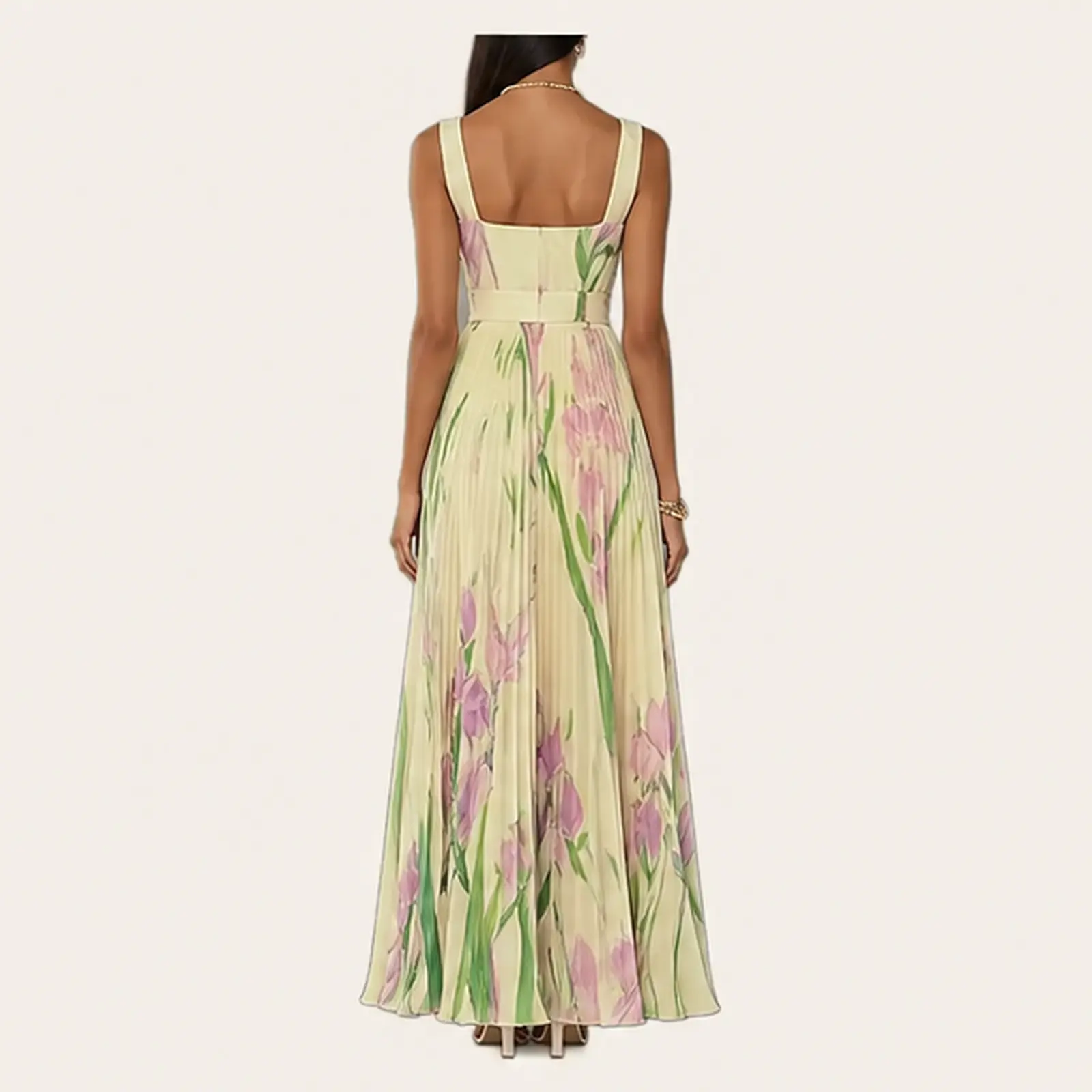 Flora Meadow Iris Pleated Maxi Dress, view 2
