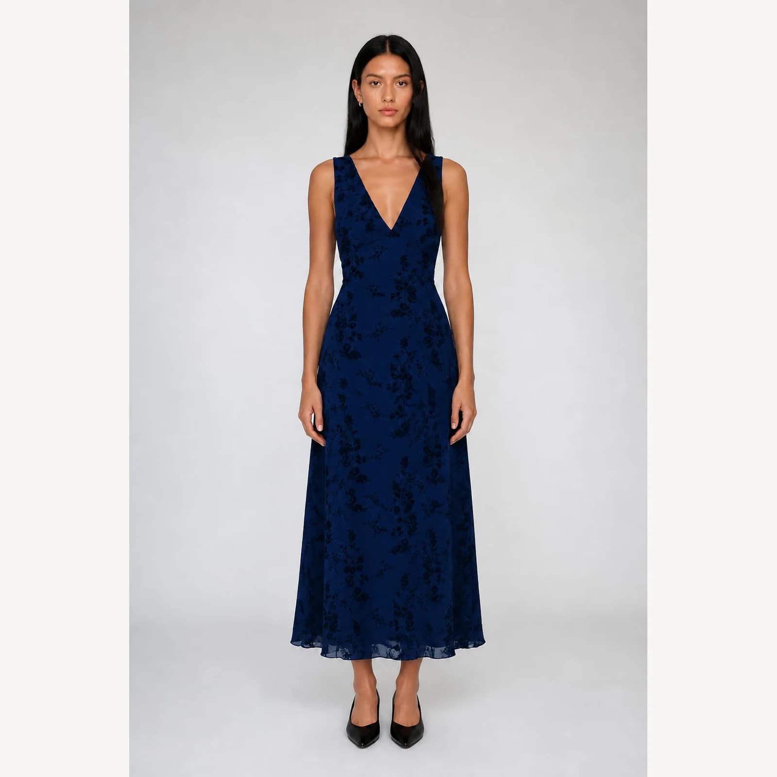 Freya Deep Blue Print Maxi Dress, view 1