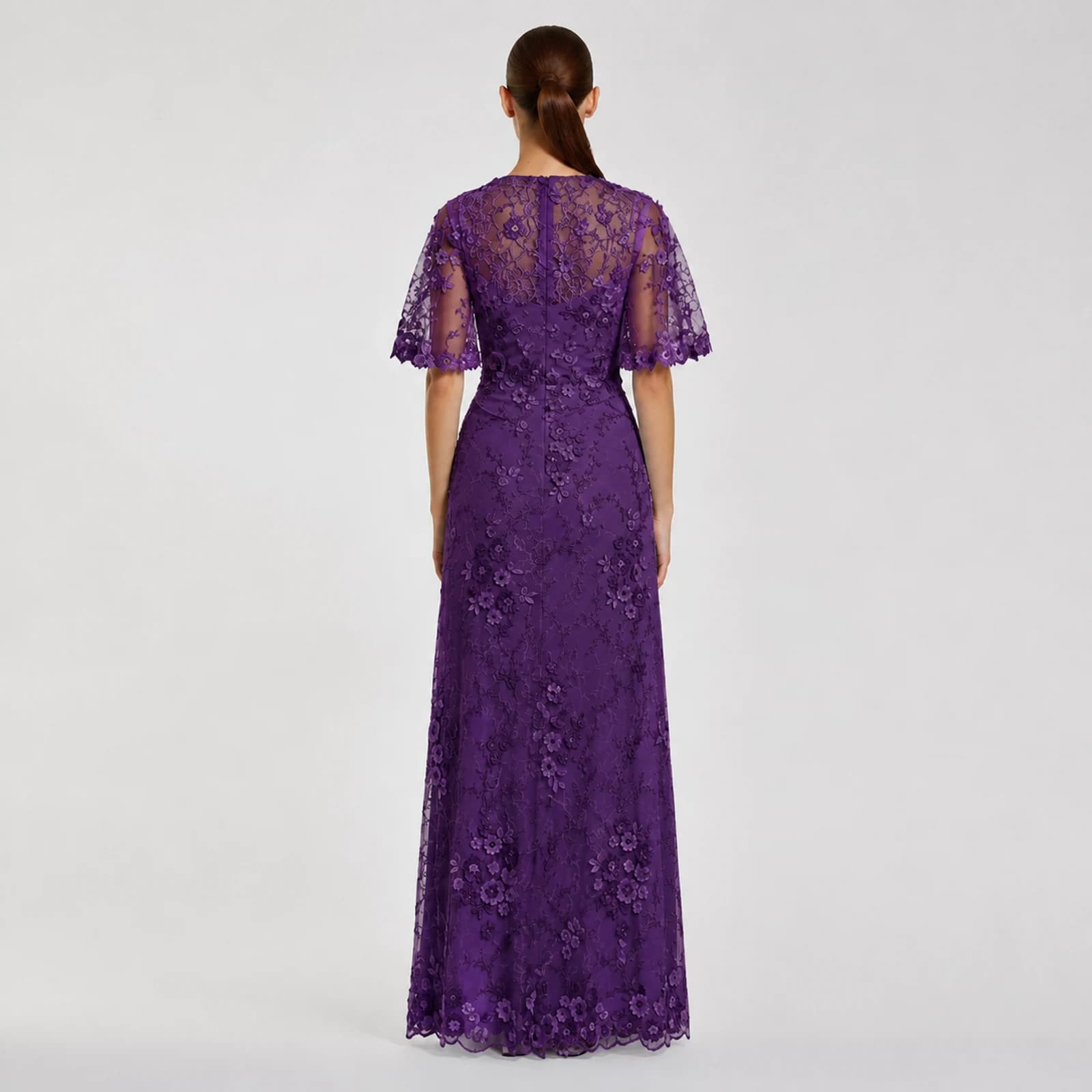 Georgina Purple Lace Gown, view 2