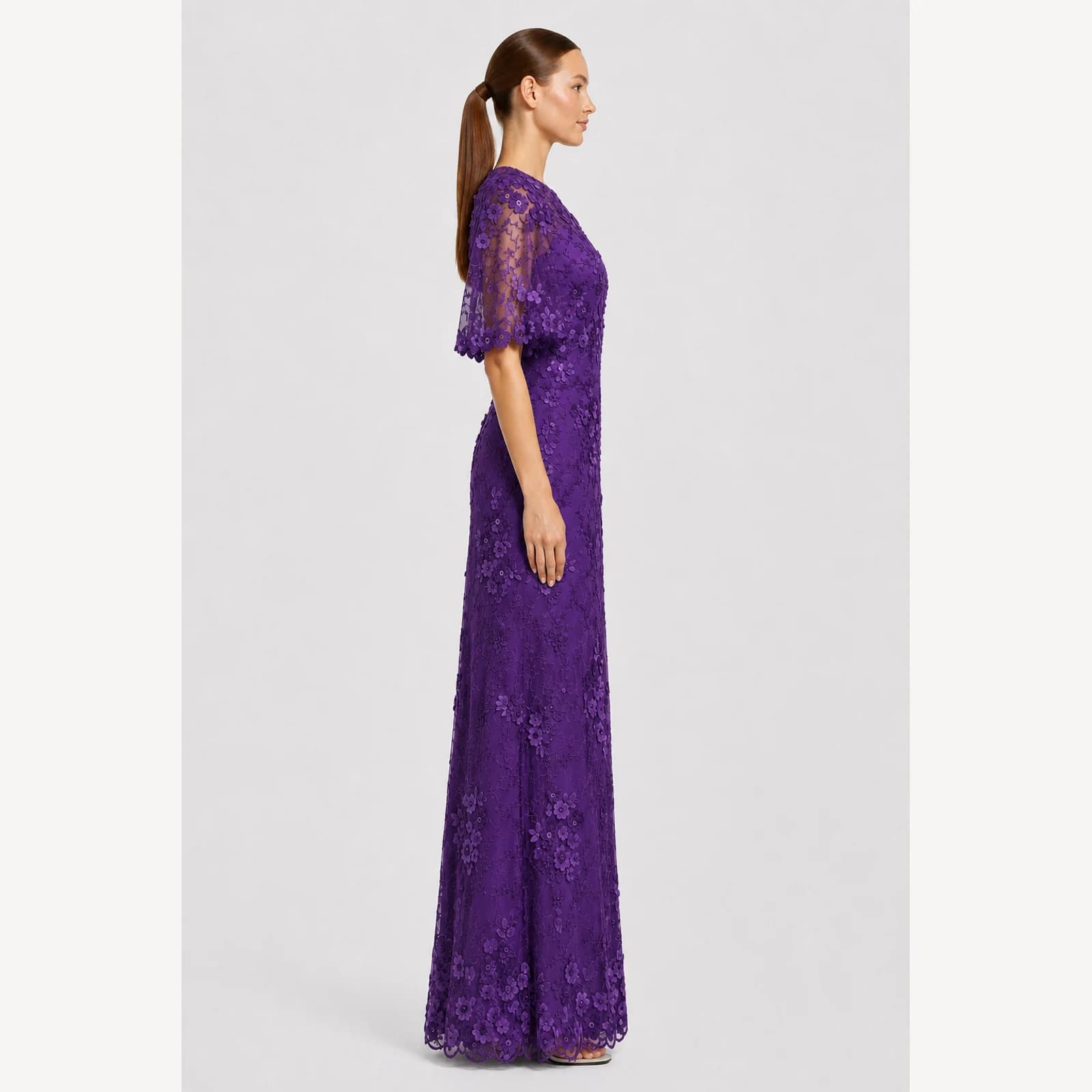 Georgina Purple Lace Gown, view 4