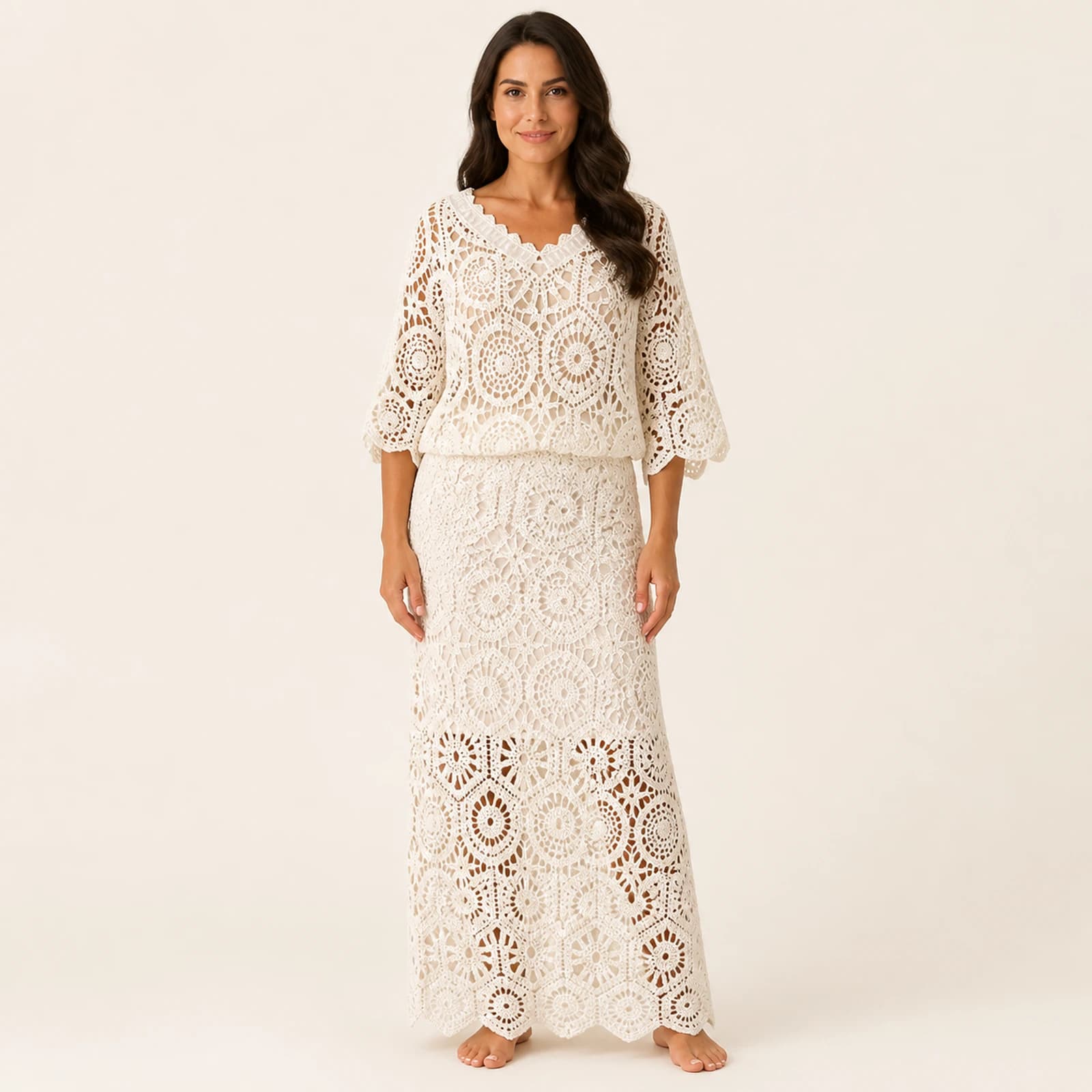 Gianna Ivory Eyelet Two-Piece Set